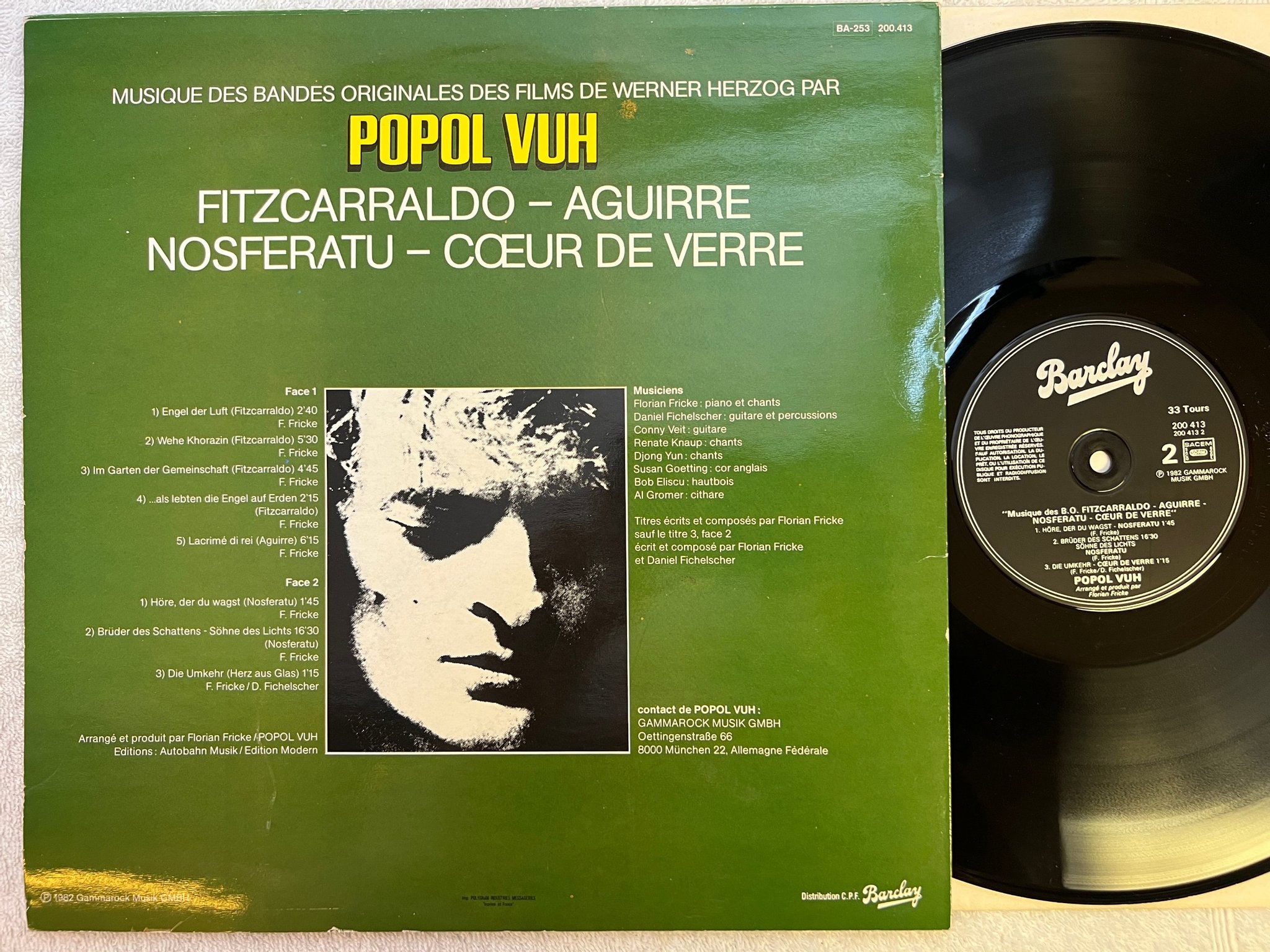 Omslagsbild för skivan POPOL VUH Musique Des Bandes Originales Des Films LP -82 Fra 200413