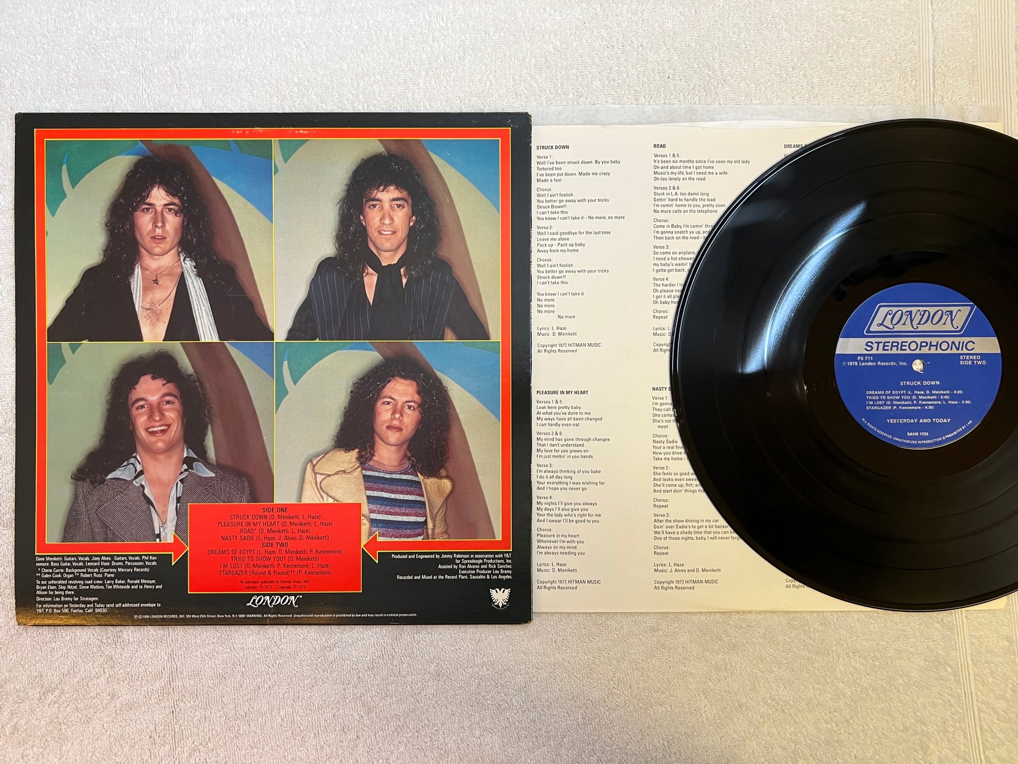Omslagsbild för skivan YESTERDAY & TODAY struck down LP -78 US LONDON PS 711
