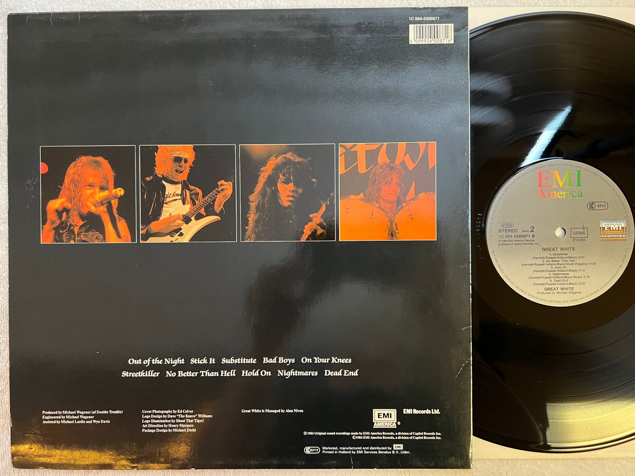 Omslagsbild för skivan GREAT WHITE s/t LP -84 EMI AMERICA 1C 064-2400871