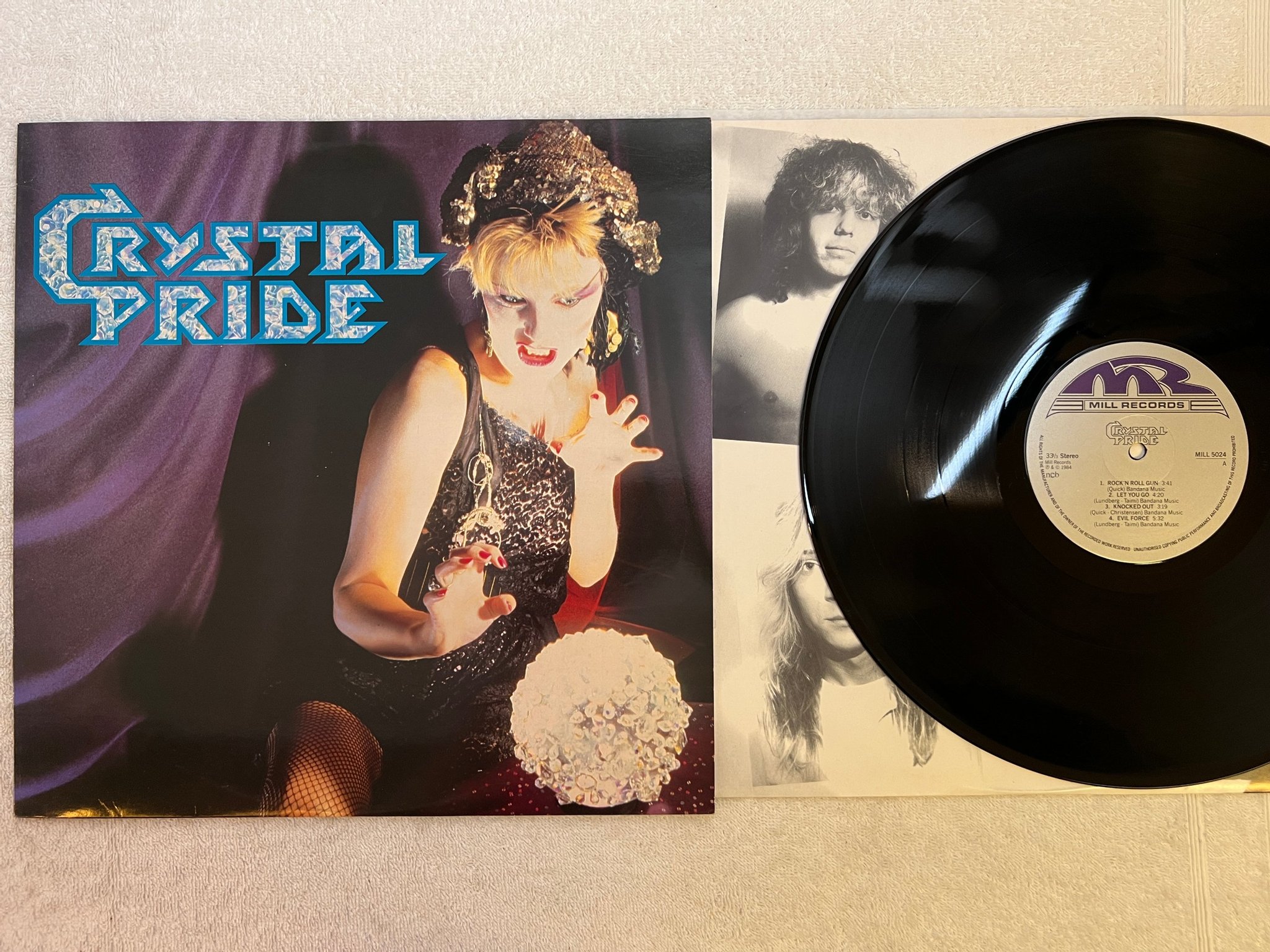 Omslagsbild för skivan CRYSTAL PRIDE s/t LP -84 ncb MILL 5024 heavy metal