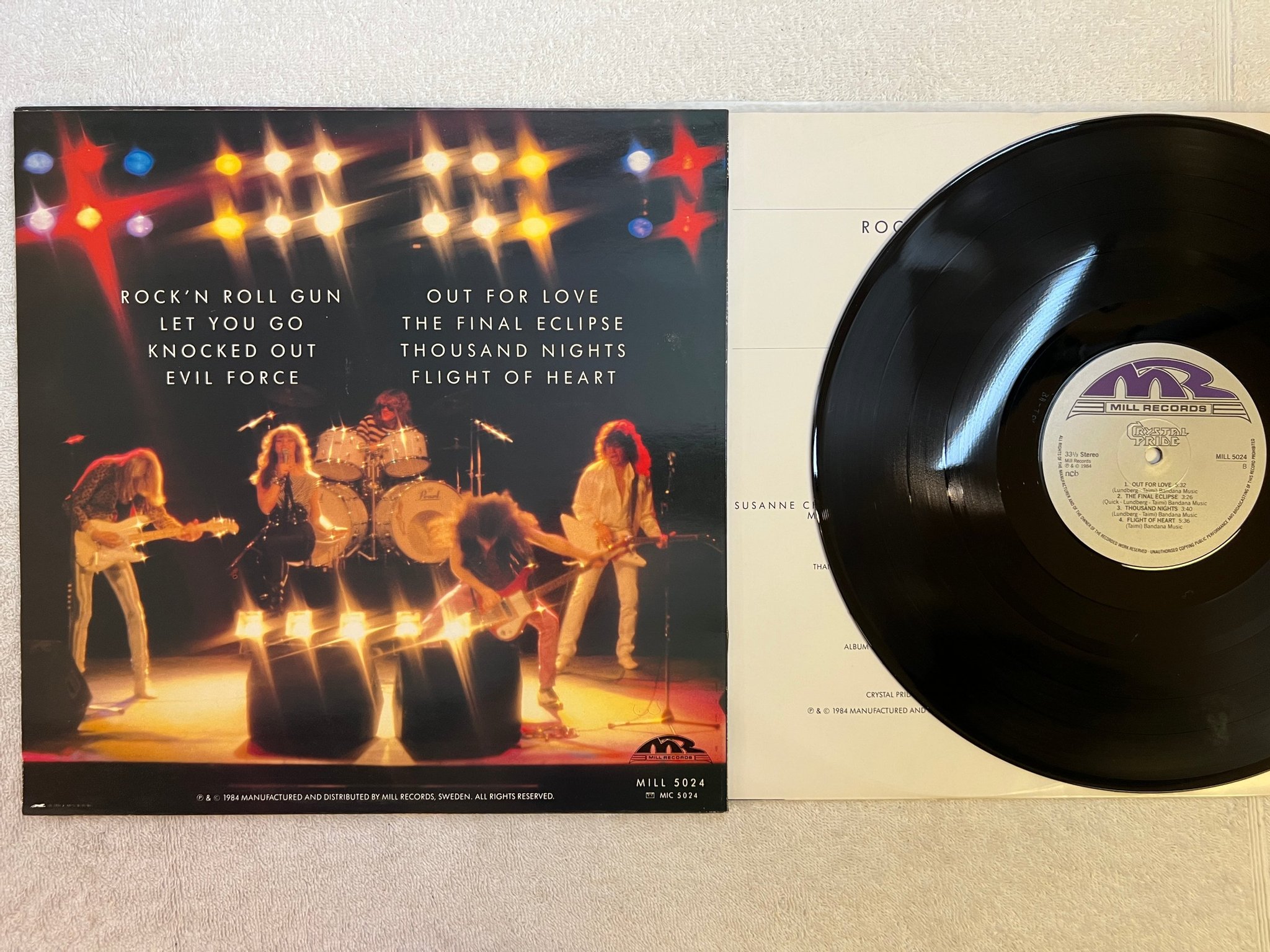 Omslagsbild för skivan CRYSTAL PRIDE s/t LP -84 ncb MILL 5024 heavy metal