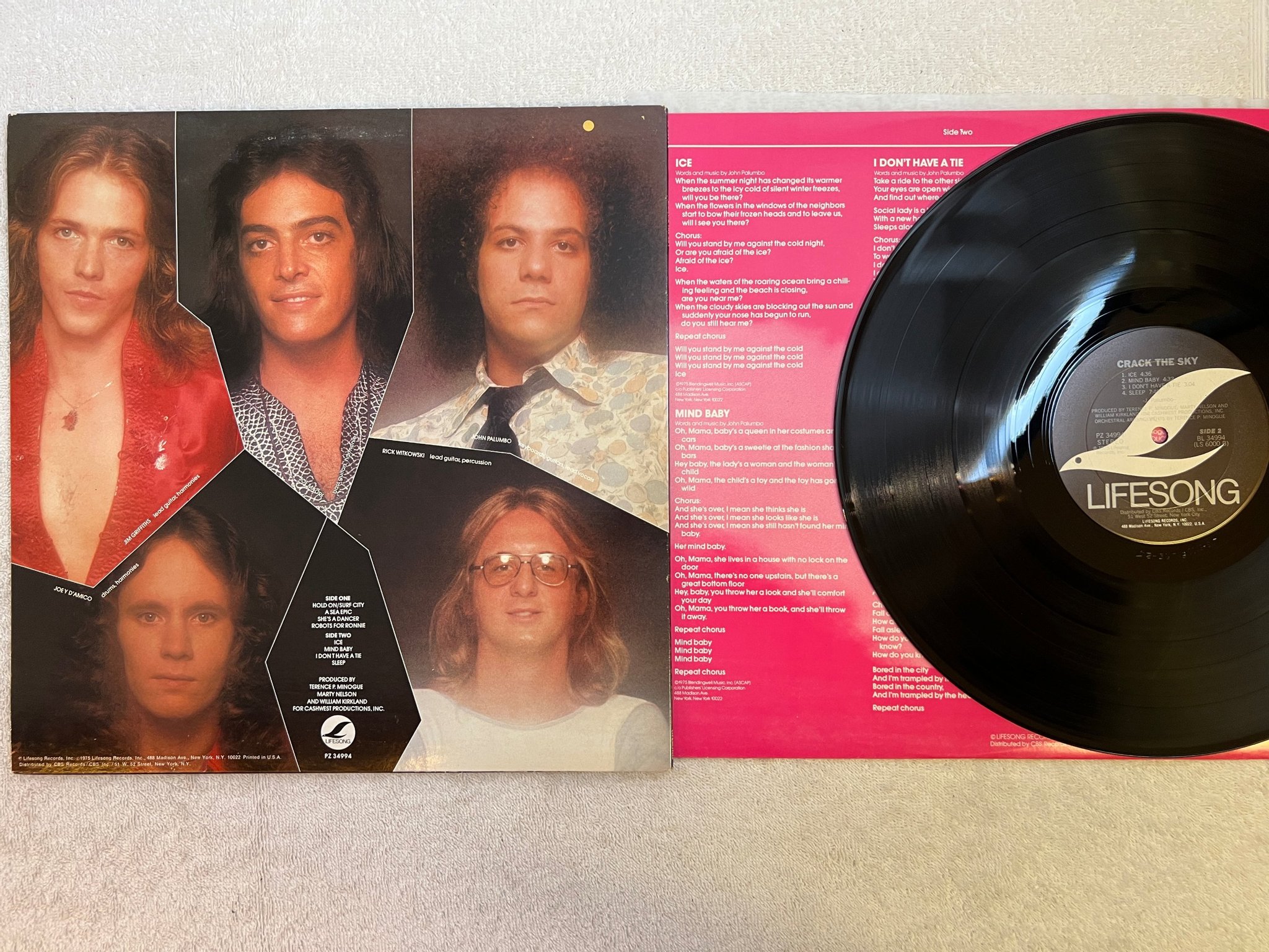 Omslagsbild för skivan CRACK THE SKY s/t LP -75 US LIFESONG PZ 34994