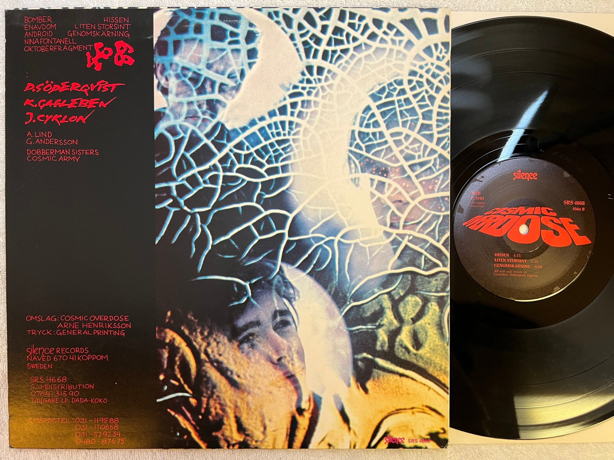 Omslagsbild för skivan COSMIC OVERDOSE 4668 LP -81 Swe SILENCE SRS 4668
