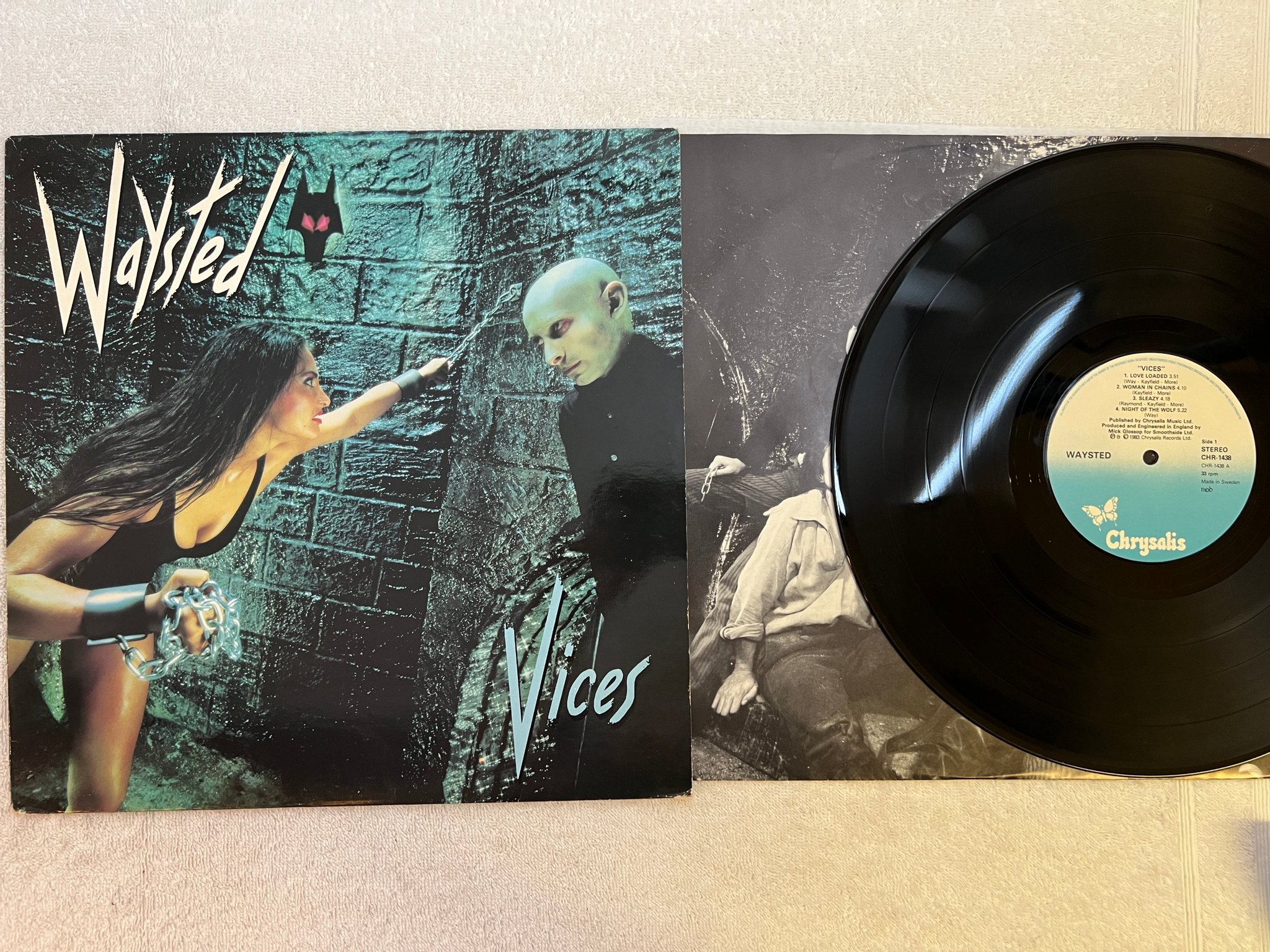 Omslagsbild för skivan WAYSTED vices LP -83 ncb CHRYSALIS CHR-1438