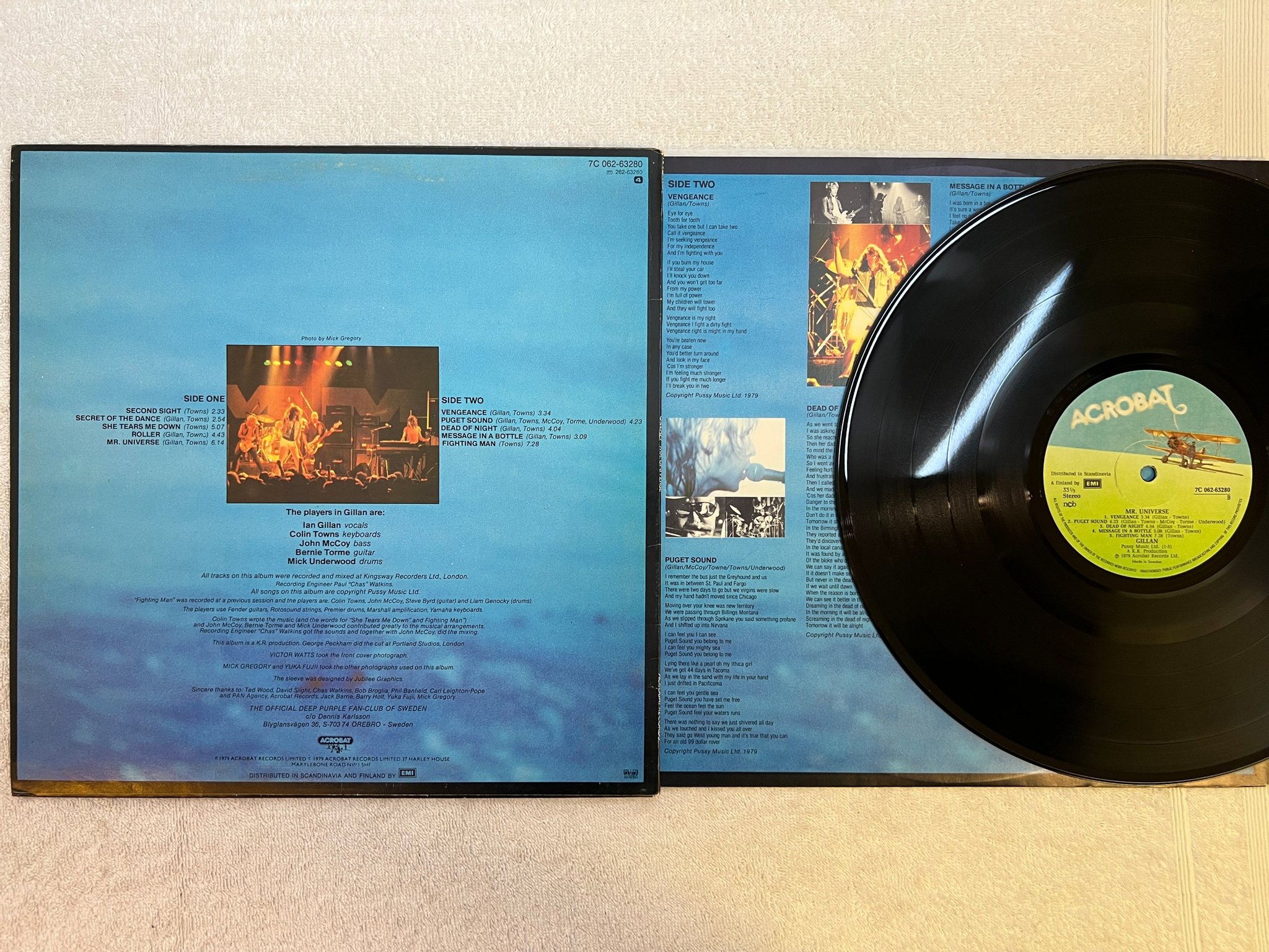 Omslagsbild för skivan GILLAN mr universe LP -79 ncb ACROBAT 7C 062-63280