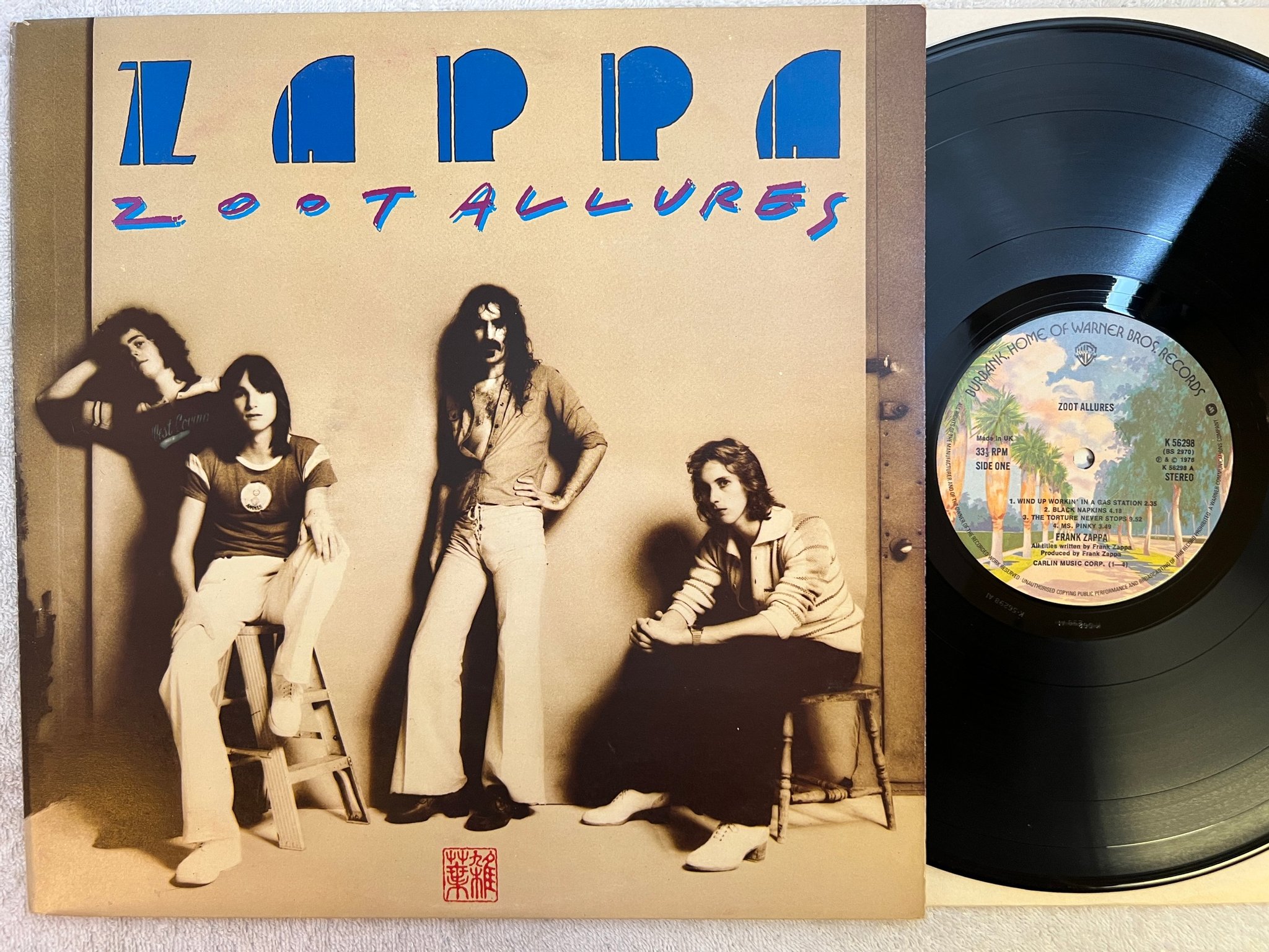 Omslagsbild för skivan FRANK ZAPPA zoot allures LP -76 UK WARNER K 56298