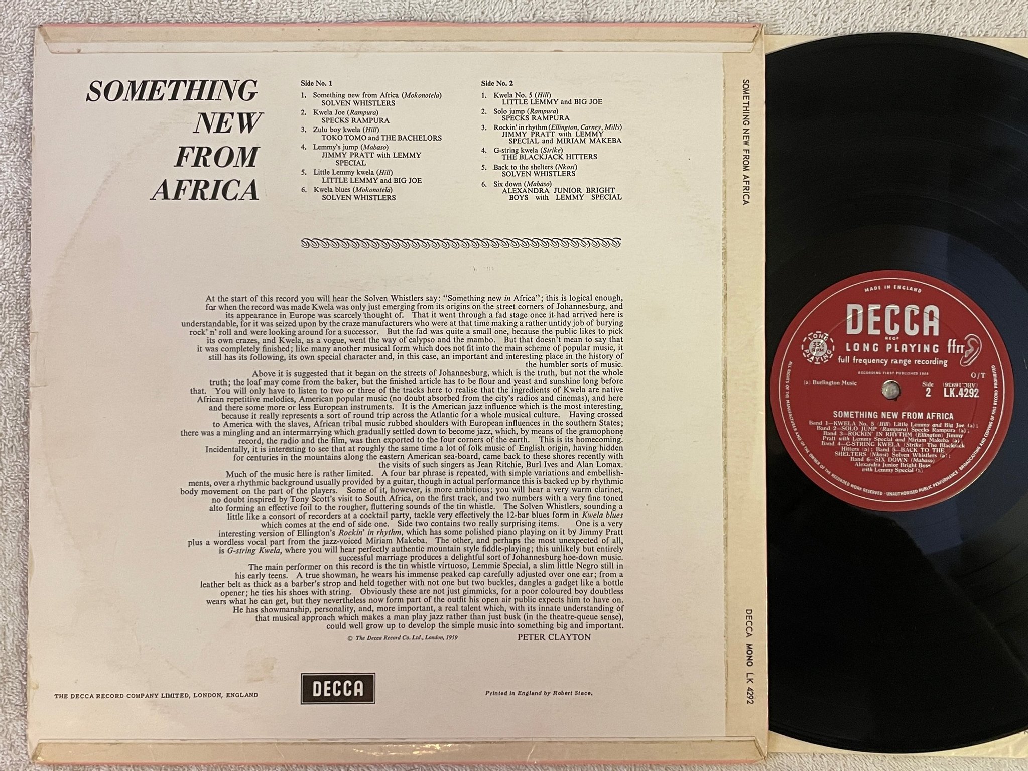 Omslagsbild för skivan V/A something new from Africa LP -59 UK LONDON LK 4292