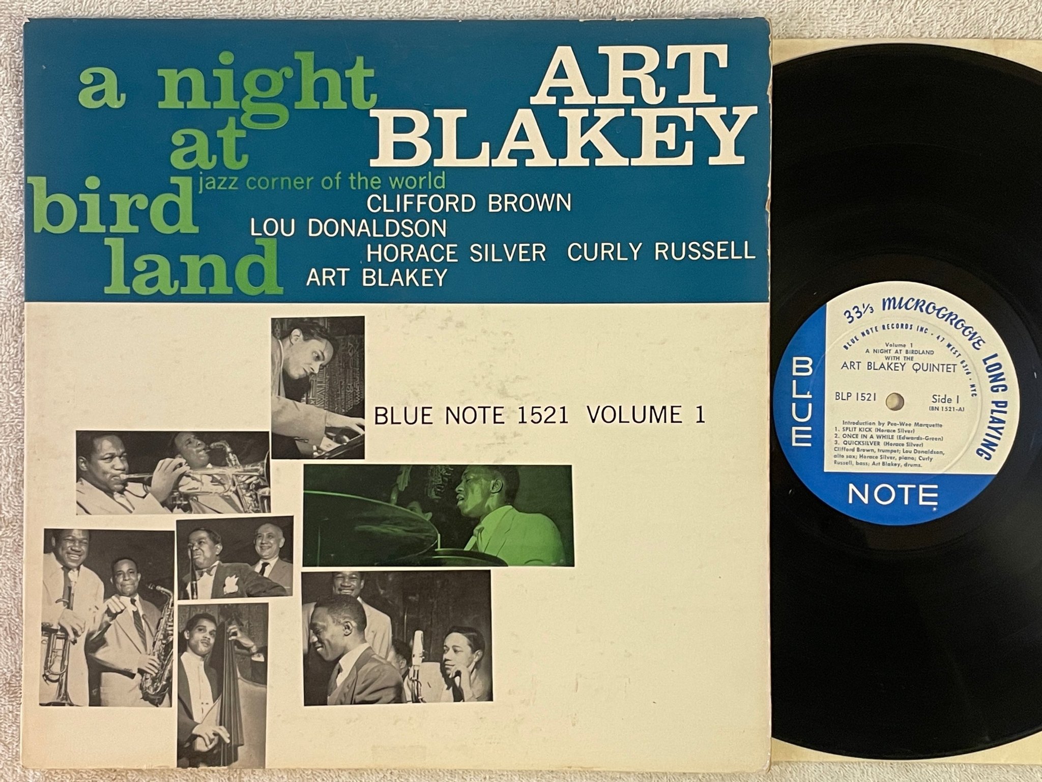 Omslagsbild för skivan ART BLAKEY QUINTET a night at Birdland vol 1 LP -59 US BLUE NOTE BLP 1521 