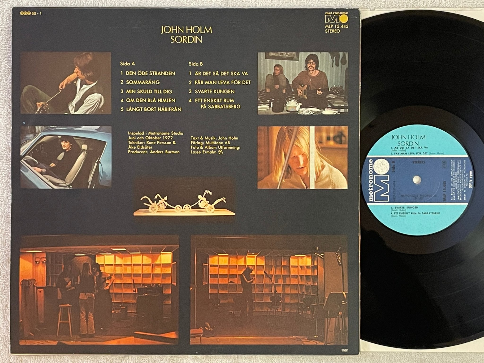 Omslagsbild för skivan JOHN HOLM sordin LP -72 Swe 1st press METRONOME MLP 15445 