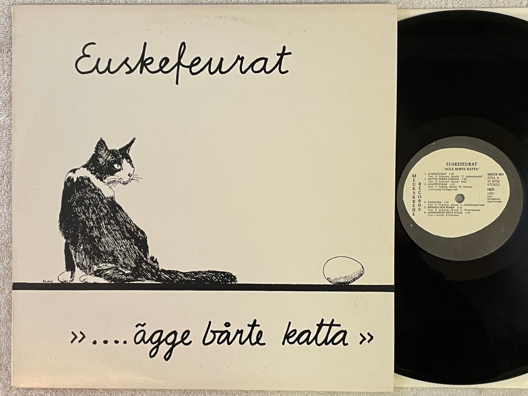 Omslagsbild för skivan EUSKEFEURAT ägge bårte katta LP -82 Swe MEUKSKREDE MEUK 001