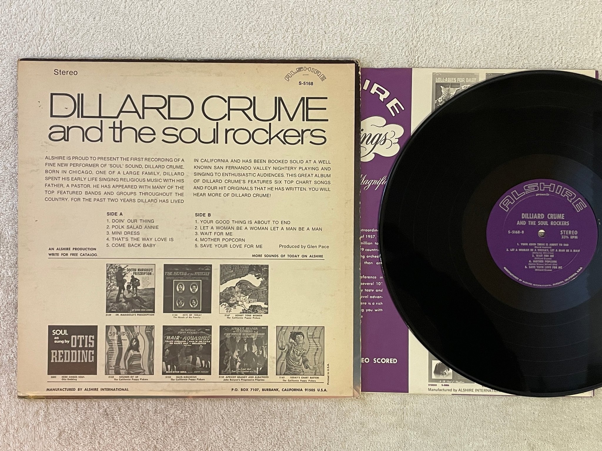 Omslagsbild för skivan DILLARD CRUME & THE SOUL ROCKERS s/t LP US ALSHIRE 5168  
