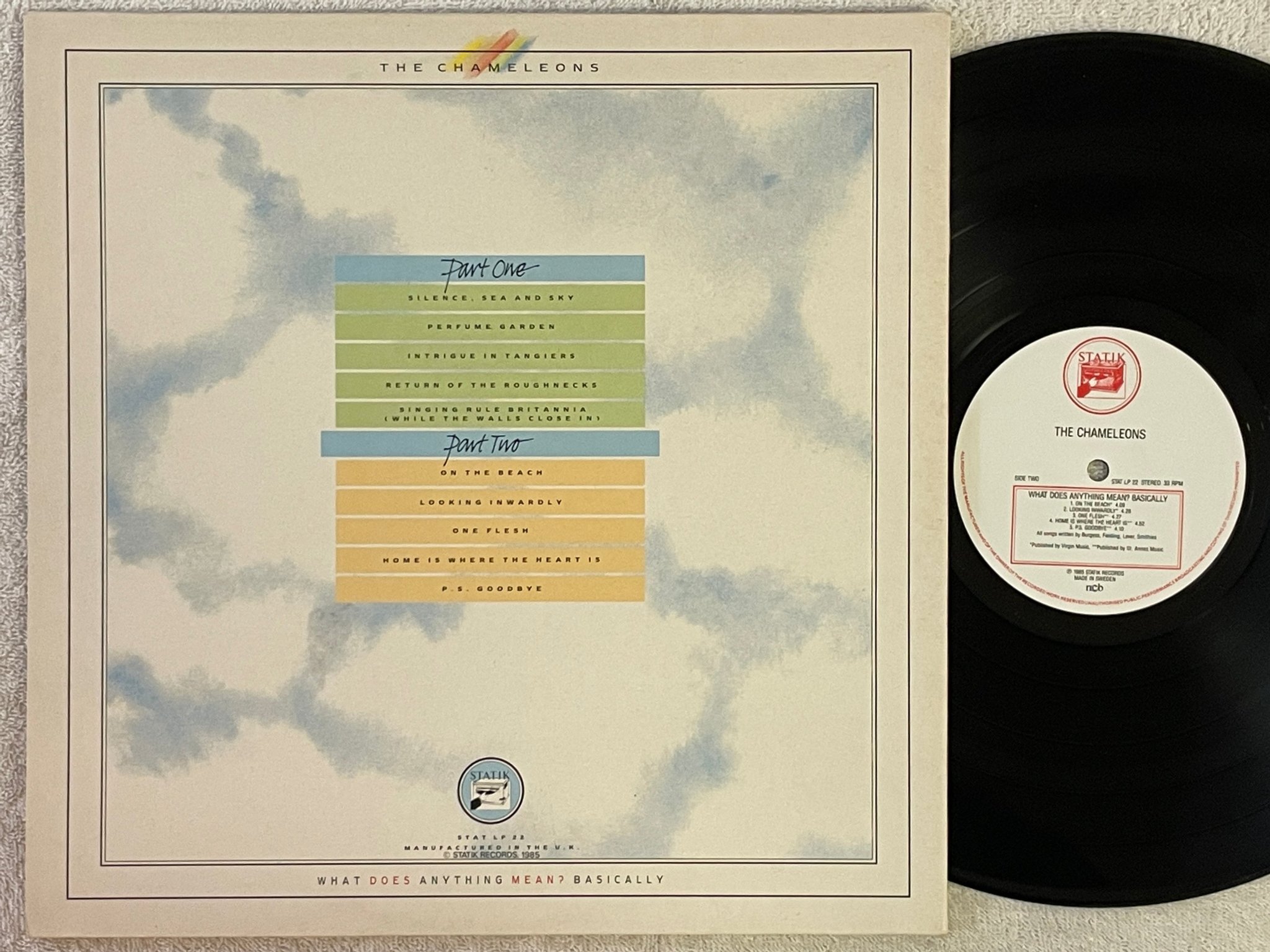 Omslagsbild för skivan THE CHAMELEONS What Does Anything Mean? Basically LP -85 Swe STATIK STAT LP 22 