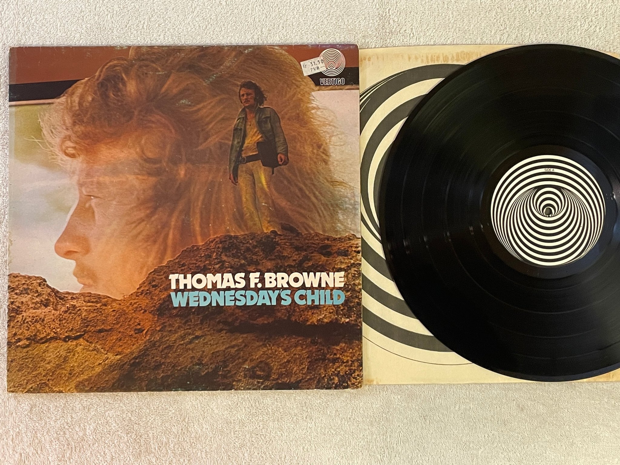 Omslagsbild för skivan THOMAS F BROWNE wednesday's child LP -71 UK VERTIGO 6325 250 ** rare **