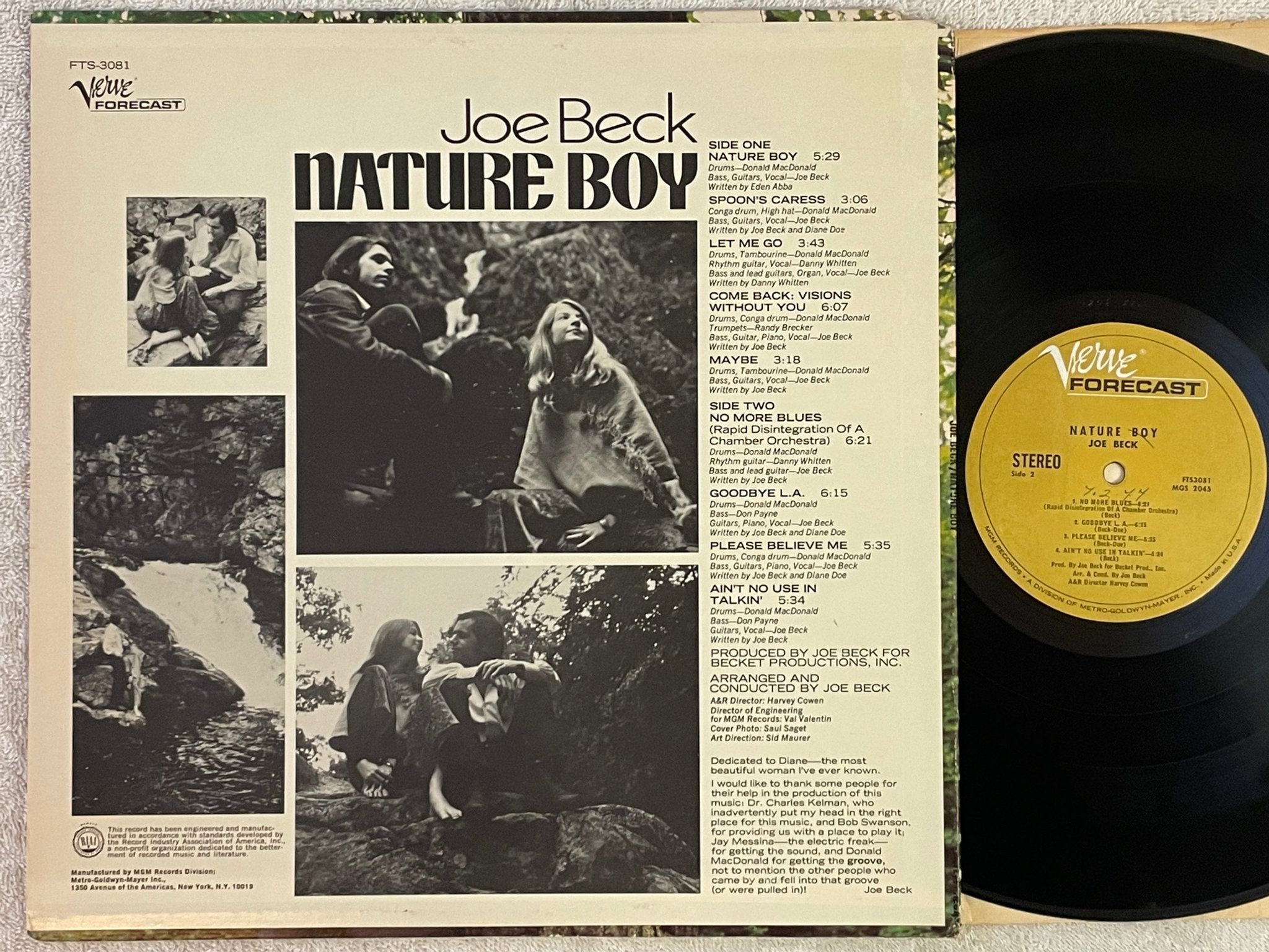 Omslagsbild för skivan JOE BECK nature boy LP -69 US VERVE FORECAST FTS3081 psych 