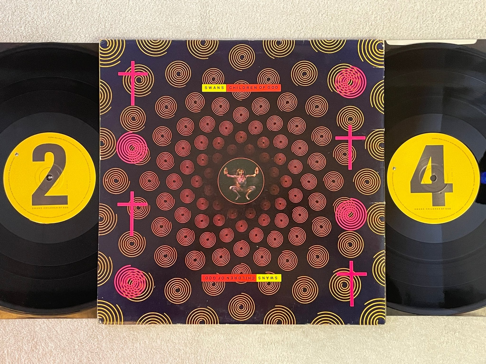 Omslagsbild för skivan SWANS children of God 2xLP -87 UK PRODUCT INC 33 PROD 17 electronic rock