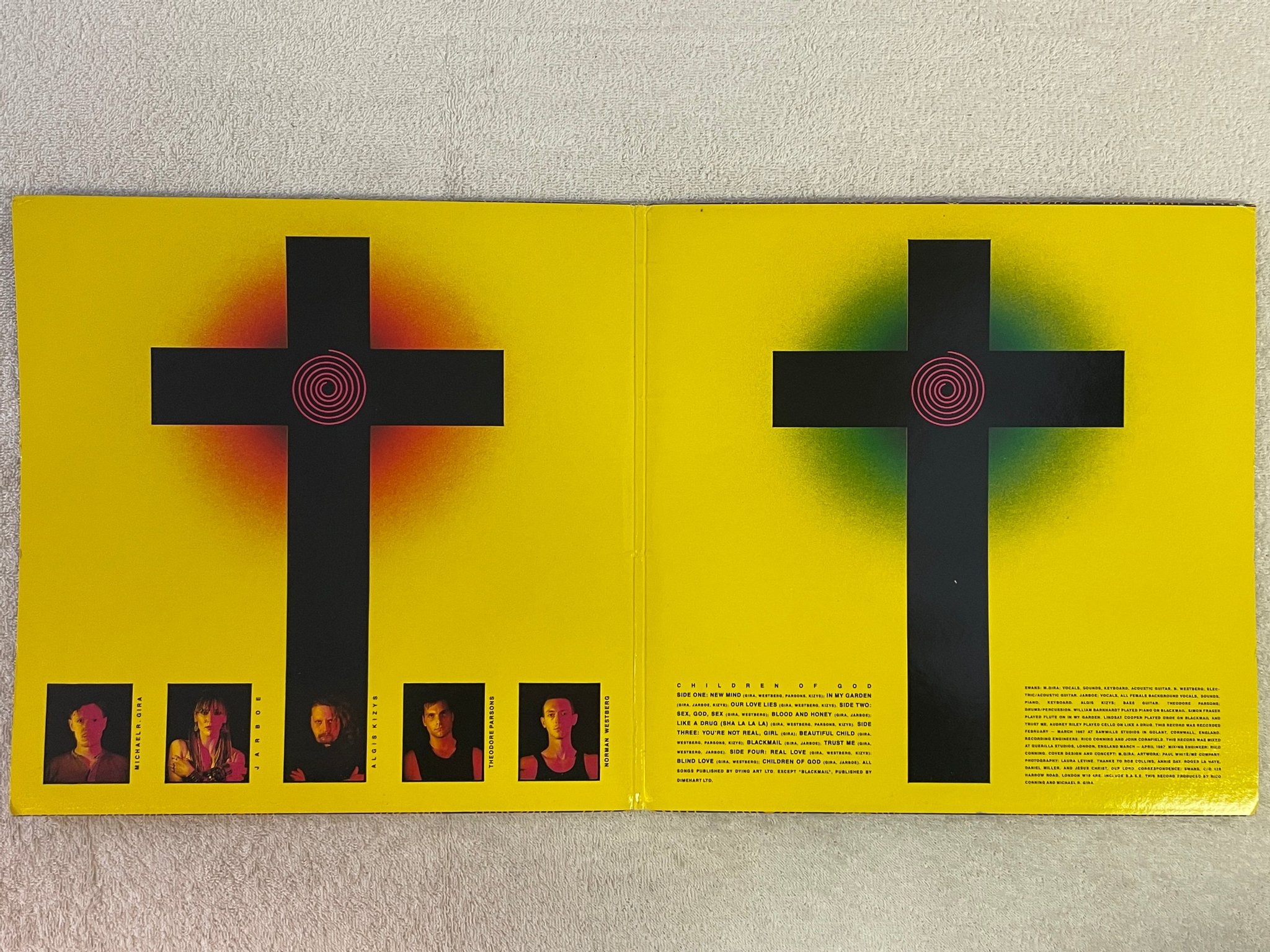 Omslagsbild för skivan SWANS children of God 2xLP -87 UK PRODUCT INC 33 PROD 17 electronic rock