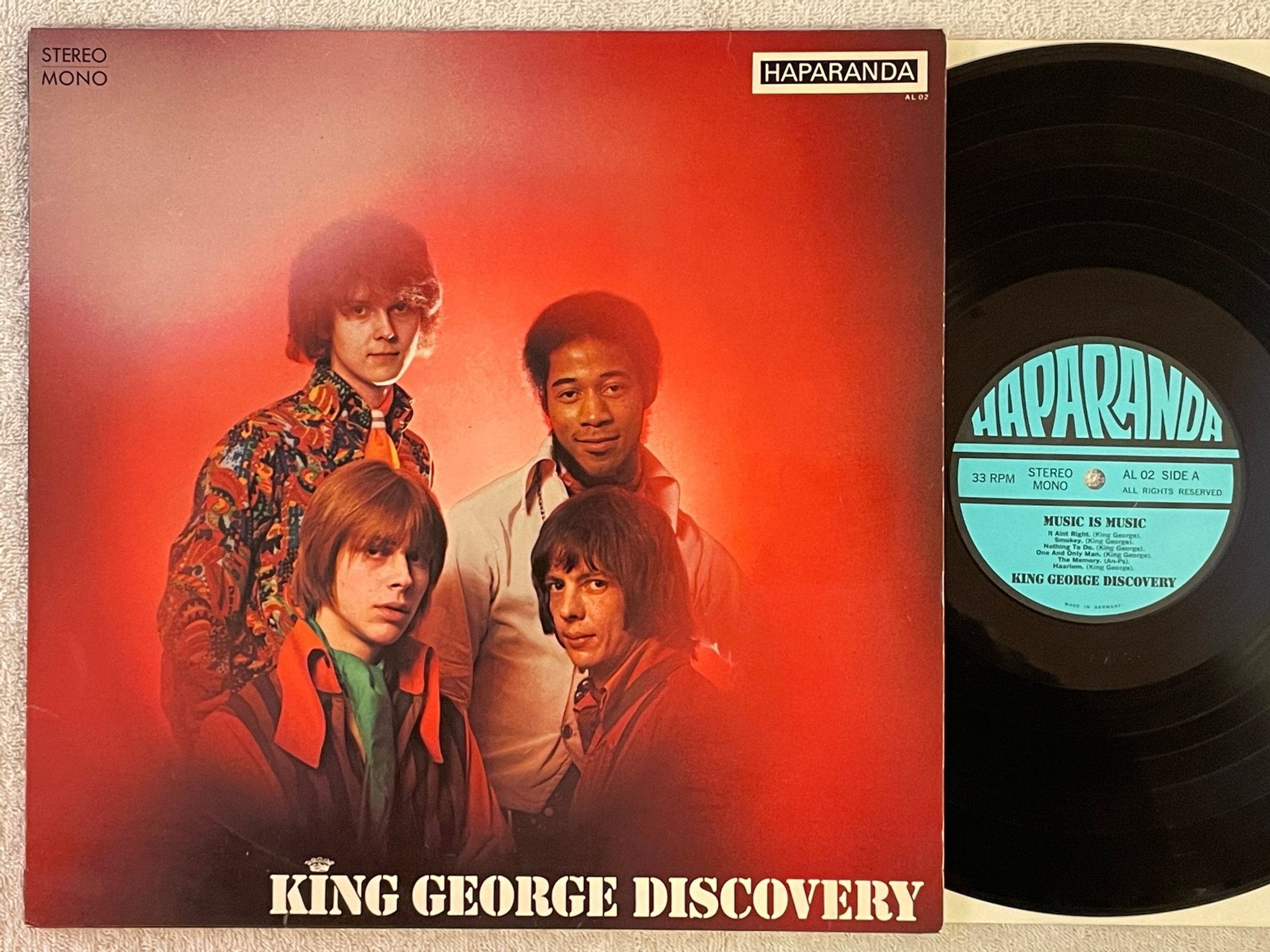 Omslagsbild för skivan KING GEORGE DISCOVERY music is music LP -69 Swe HAPARANDA AL 02 psych