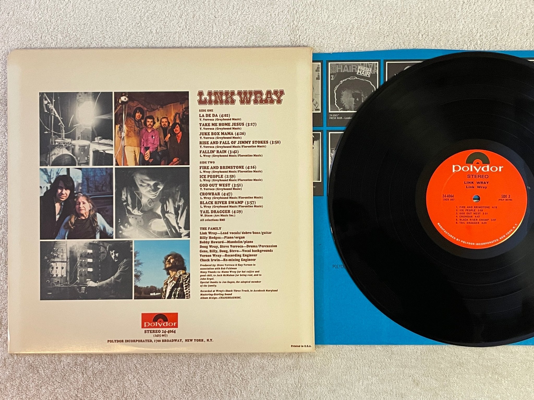 Omslagsbild för skivan LINK WRAY s/t LP -71 US POLYDOR 24-4064