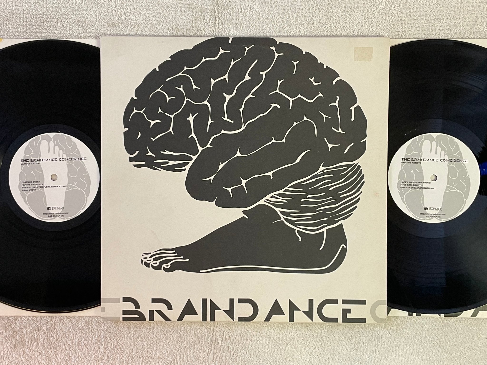 Omslagsbild för skivan V/A The Braindance Coincidence 2xLP 2001 UK REPHLEX CAT 100 LP electronic 