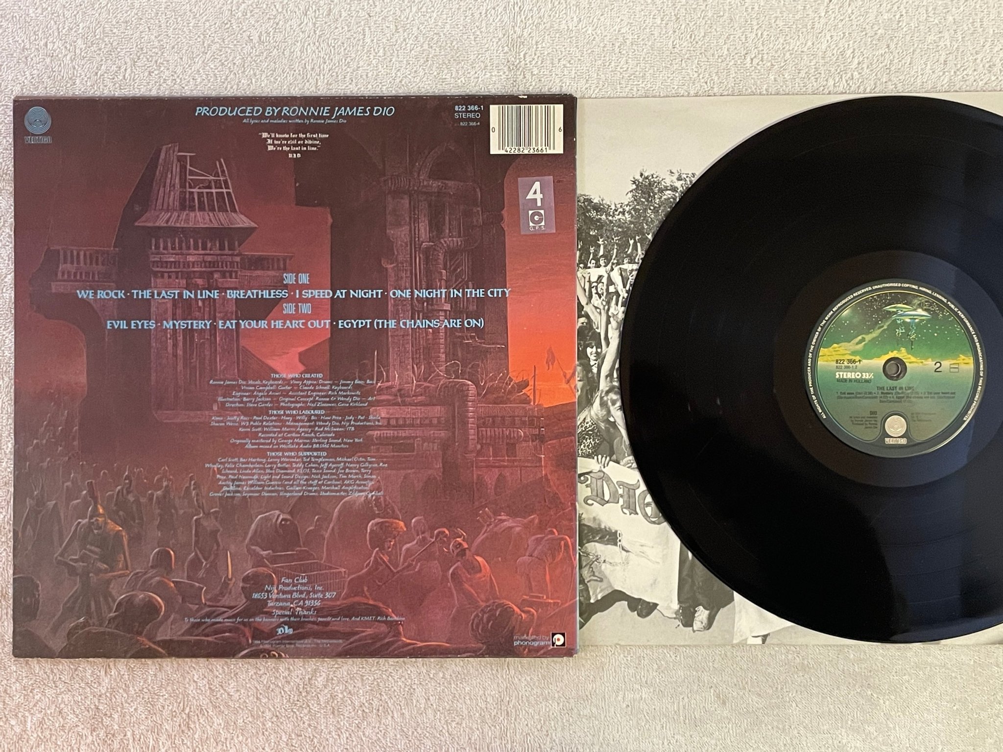 Omslagsbild för skivan DIO The Last In Line LP -84 Hol MERCURY 822 366-1 heavy metal