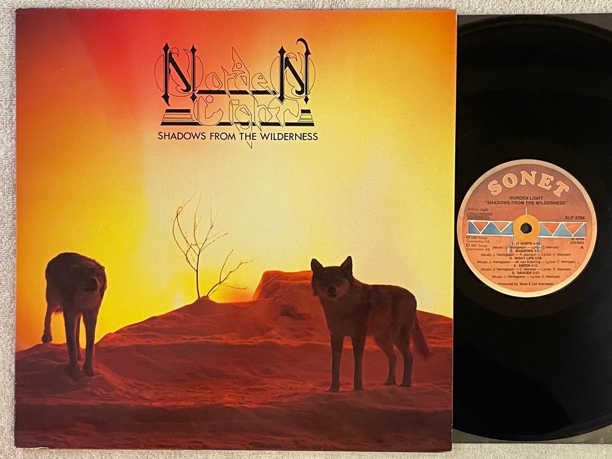 Omslagsbild för skivan NORDEN LIGHT Shadows From The Wilderness LP -87 Swe SONET SLP 2786 