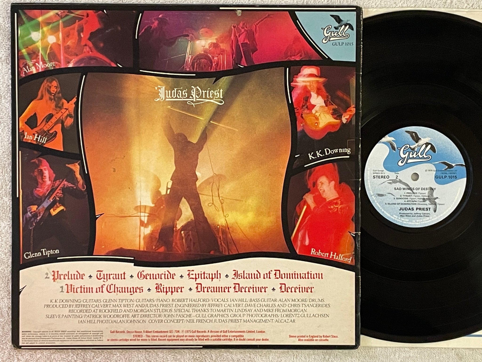 Omslagsbild för skivan JUDAS PRIEST sad wings of destiny LP -76 UK GULL 1015