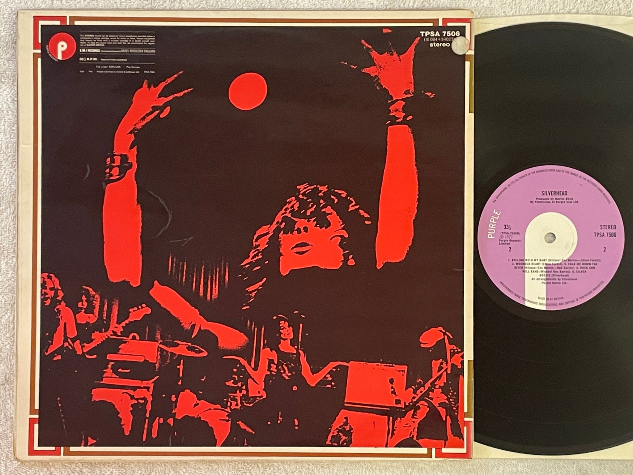 Omslagsbild för skivan SILVERHEAD s/t LP -72 UK PURPLE TPSA 7506