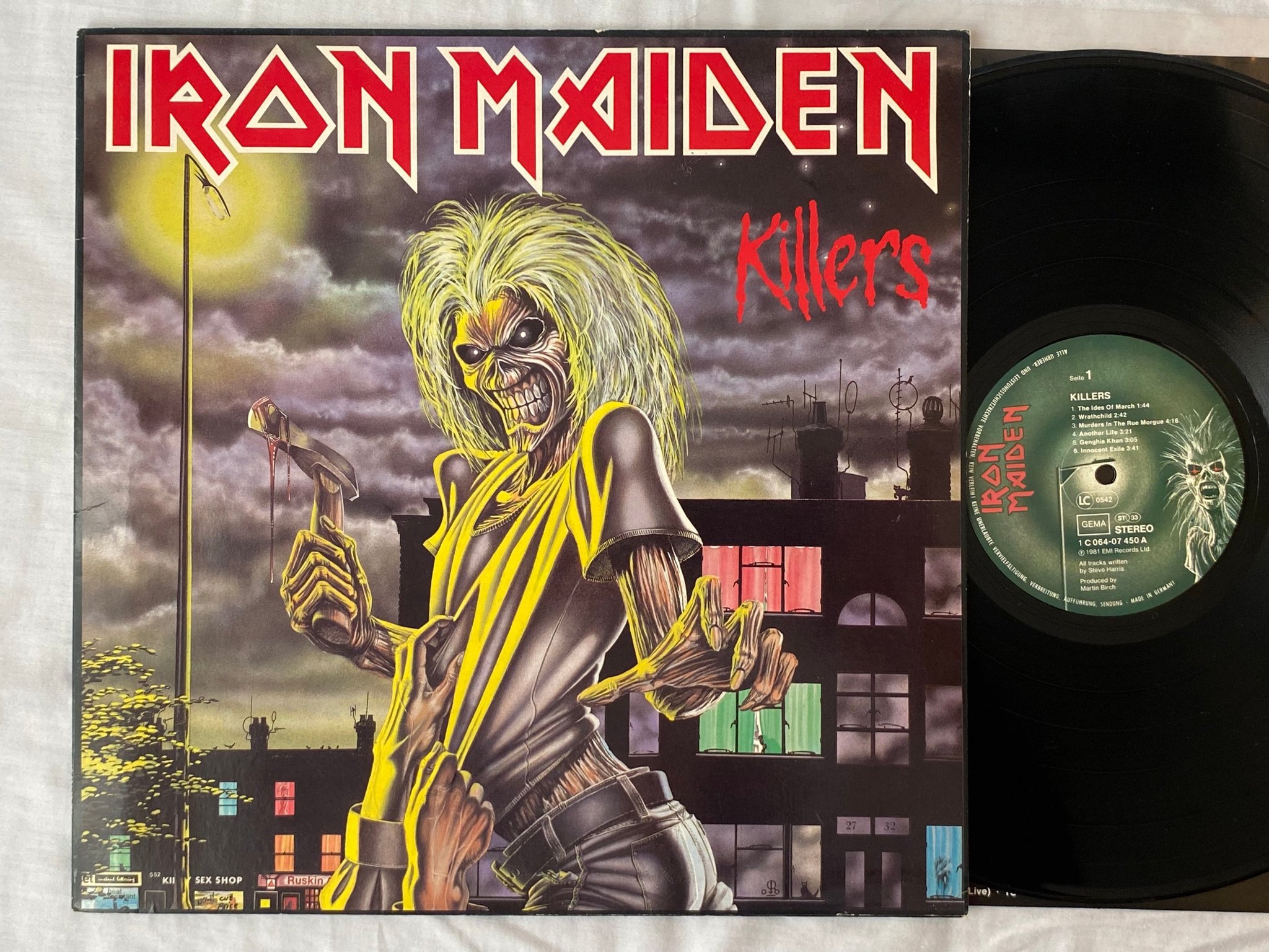 Omslagsbild för skivan IRON MAIDEN killers LP -81 Ger EMI 1C 064-07450