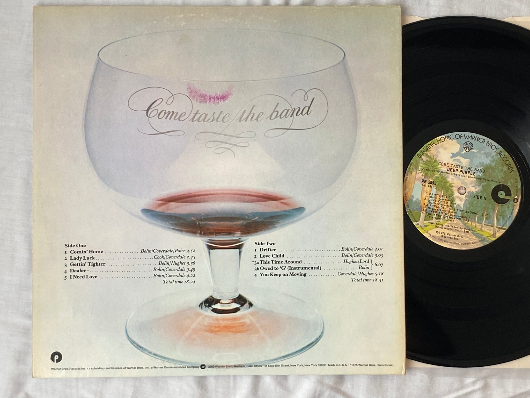 Omslagsbild för skivan DEEP PURPLE come taste the band LP -75 US WARNER PR 2895