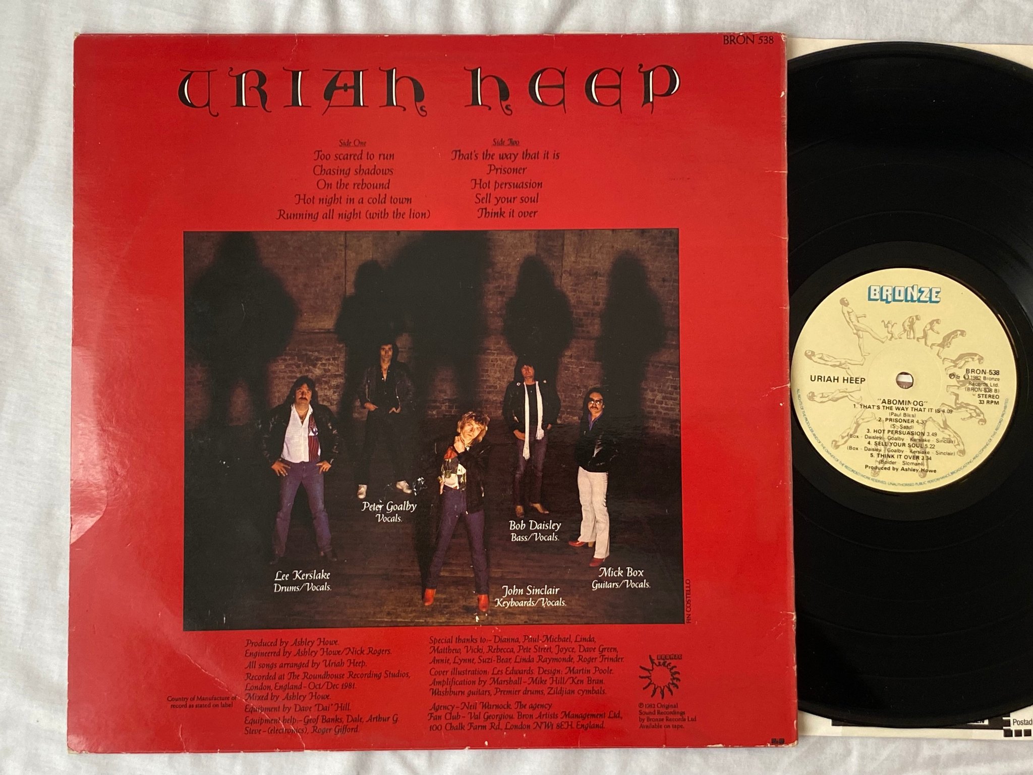 Omslagsbild för skivan URIAH HEEP abominog LP -82 ncb BRONZE BRON-538