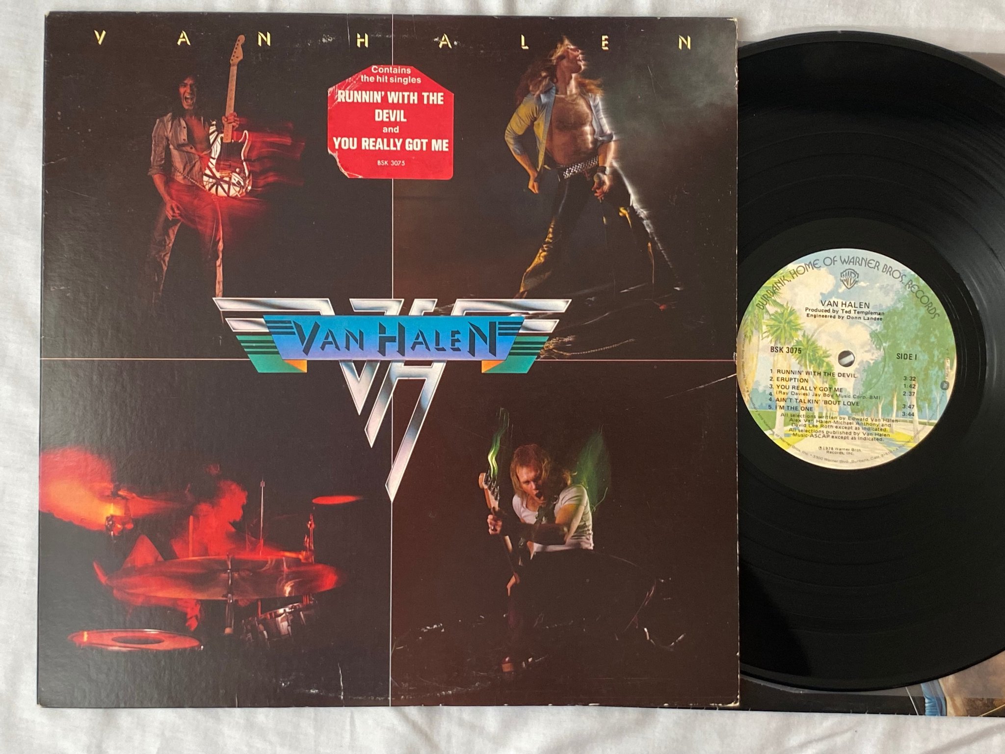 Omslagsbild för skivan VAN HALEN s/t LP -78 US WARNER BSK 3075 
