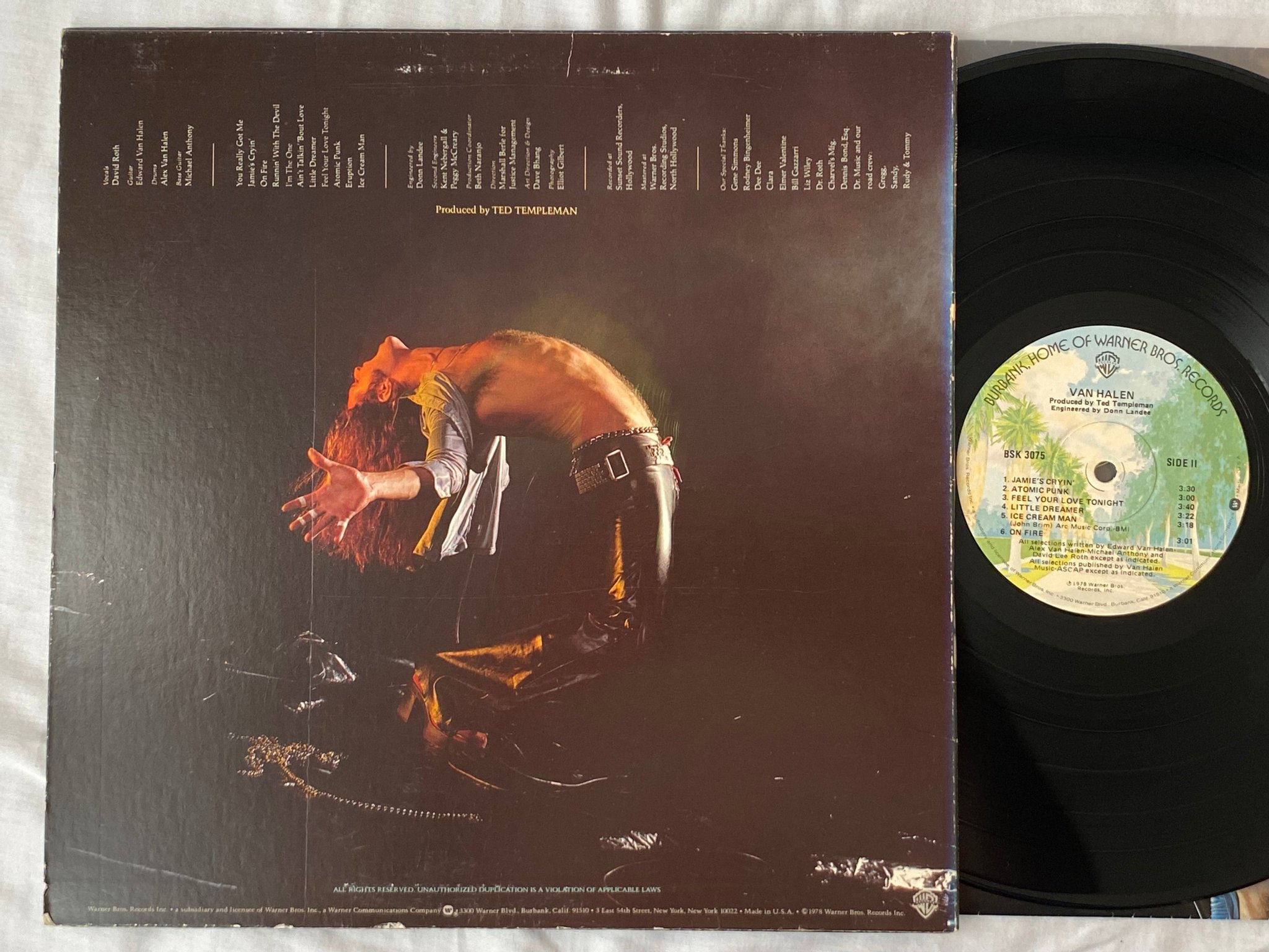 Omslagsbild för skivan VAN HALEN s/t LP -78 US WARNER BSK 3075 