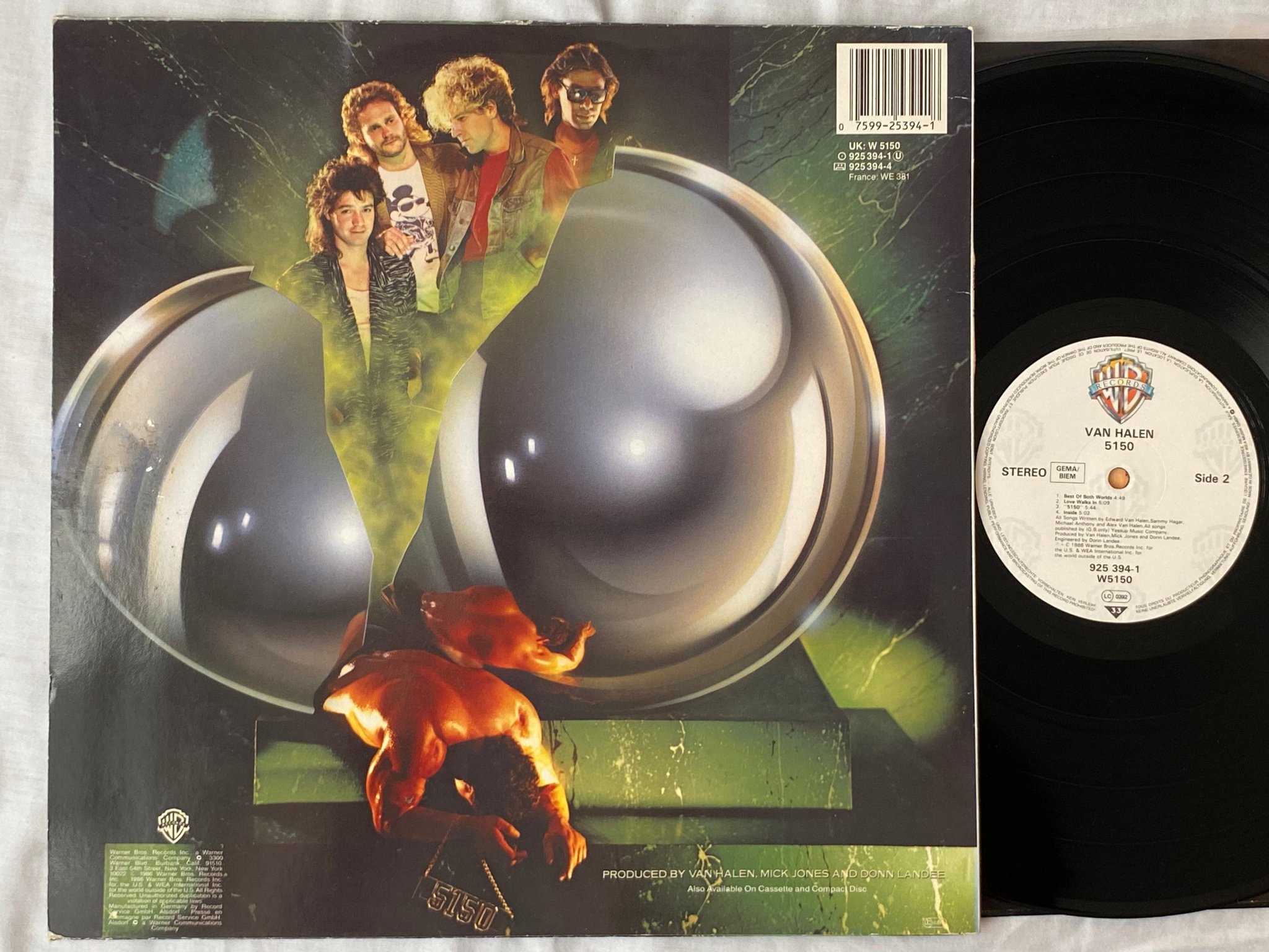 Omslagsbild för skivan VAN HALEN 5150 LP -86 Ger WARNER 925 394-1