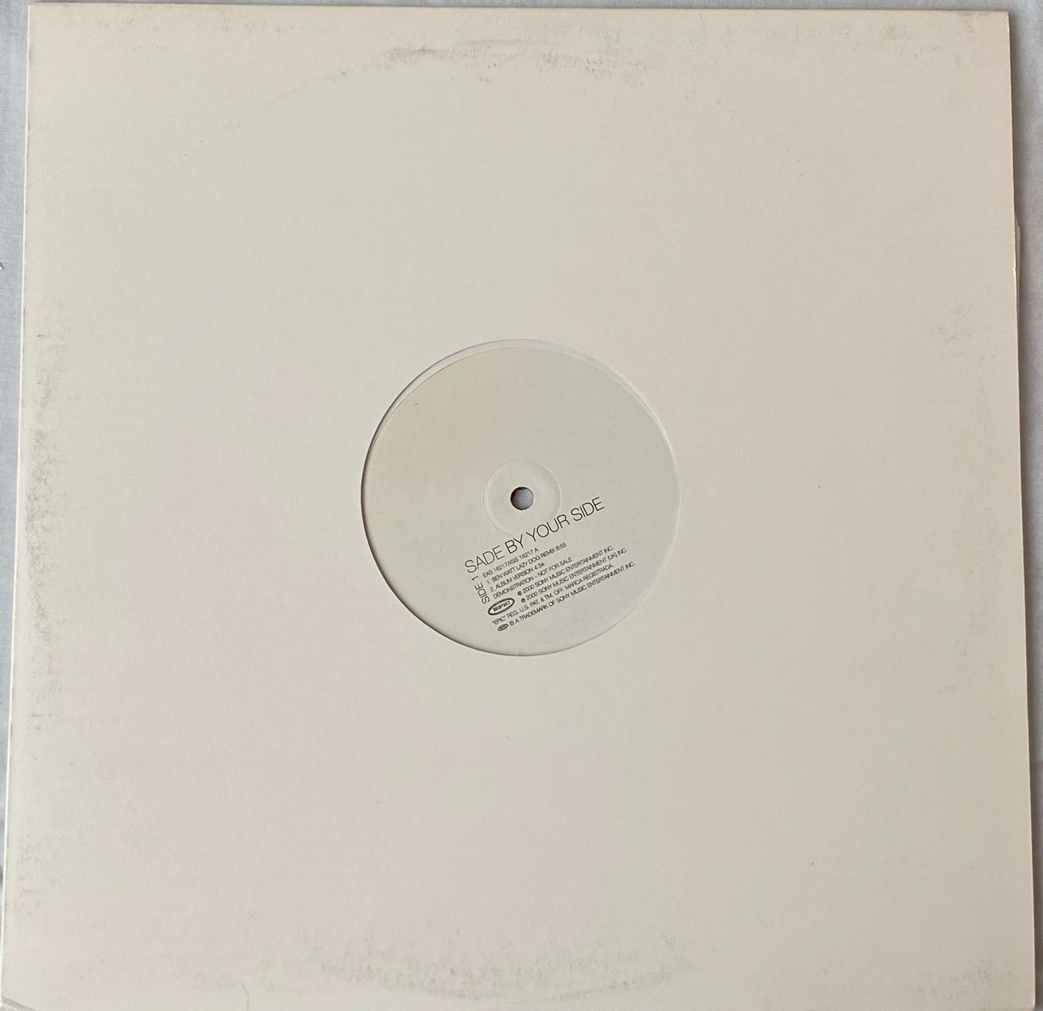 Omslagsbild för skivan SADE by your side 12"single 2000 SONY MUSIC EAS 1621 PROMO 