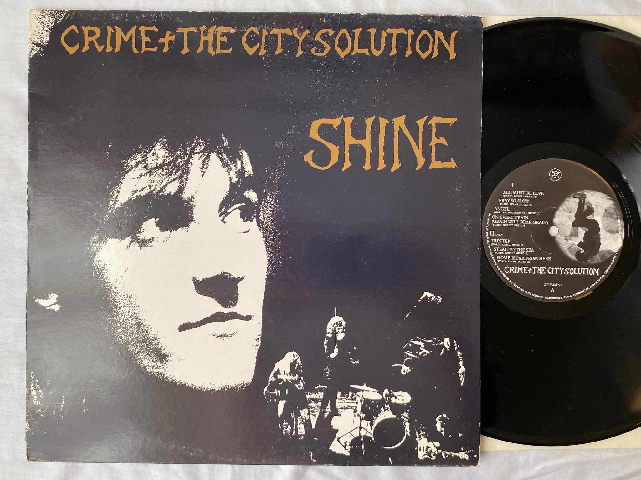 Omslagsbild för skivan CRIME & THE CITY SOLUTION shine LP -88 UK MUTE STUMM 59 