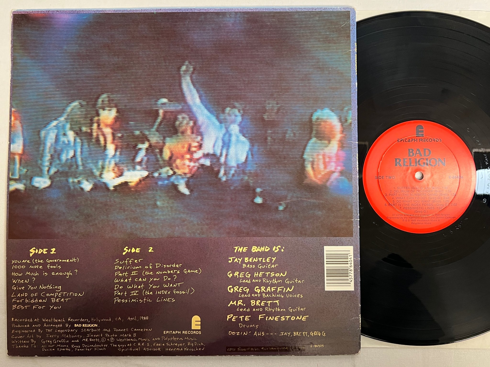 Omslagsbild för skivan BAD RELIGION suffer LP re -88 US EPITAH E-86404 punk 