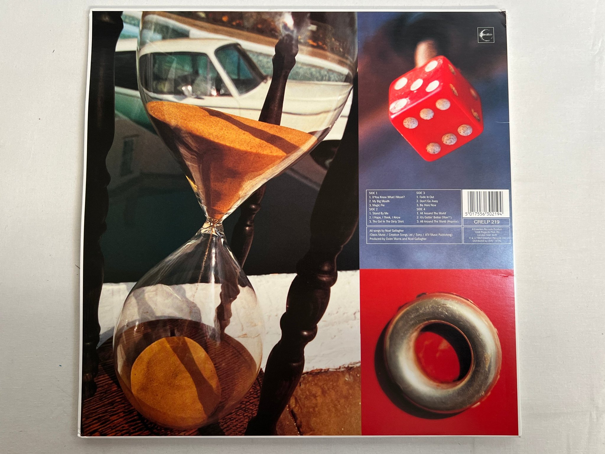 Omslagsbild för skivan OASIS Be Here Now 2xLP -97 UK CREATION CRELP 219 ** wow **