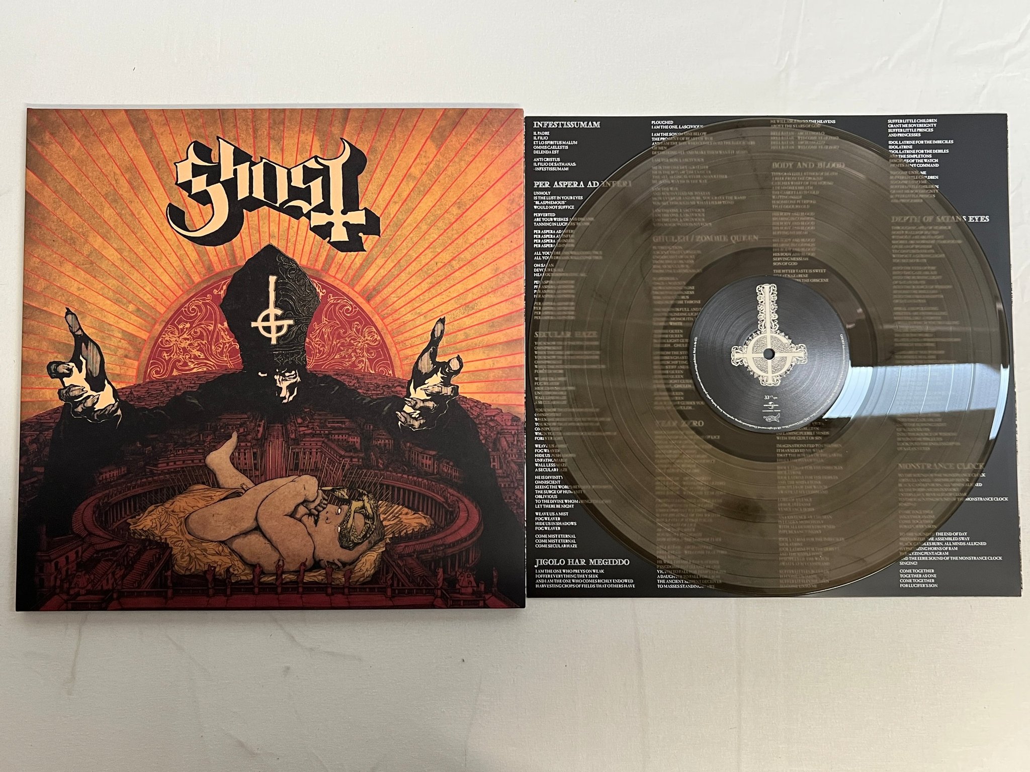 Omslagsbild för skivan GHOST Infestissumam LP Eu UNIVERSAL 602537340163 multicolored translucent