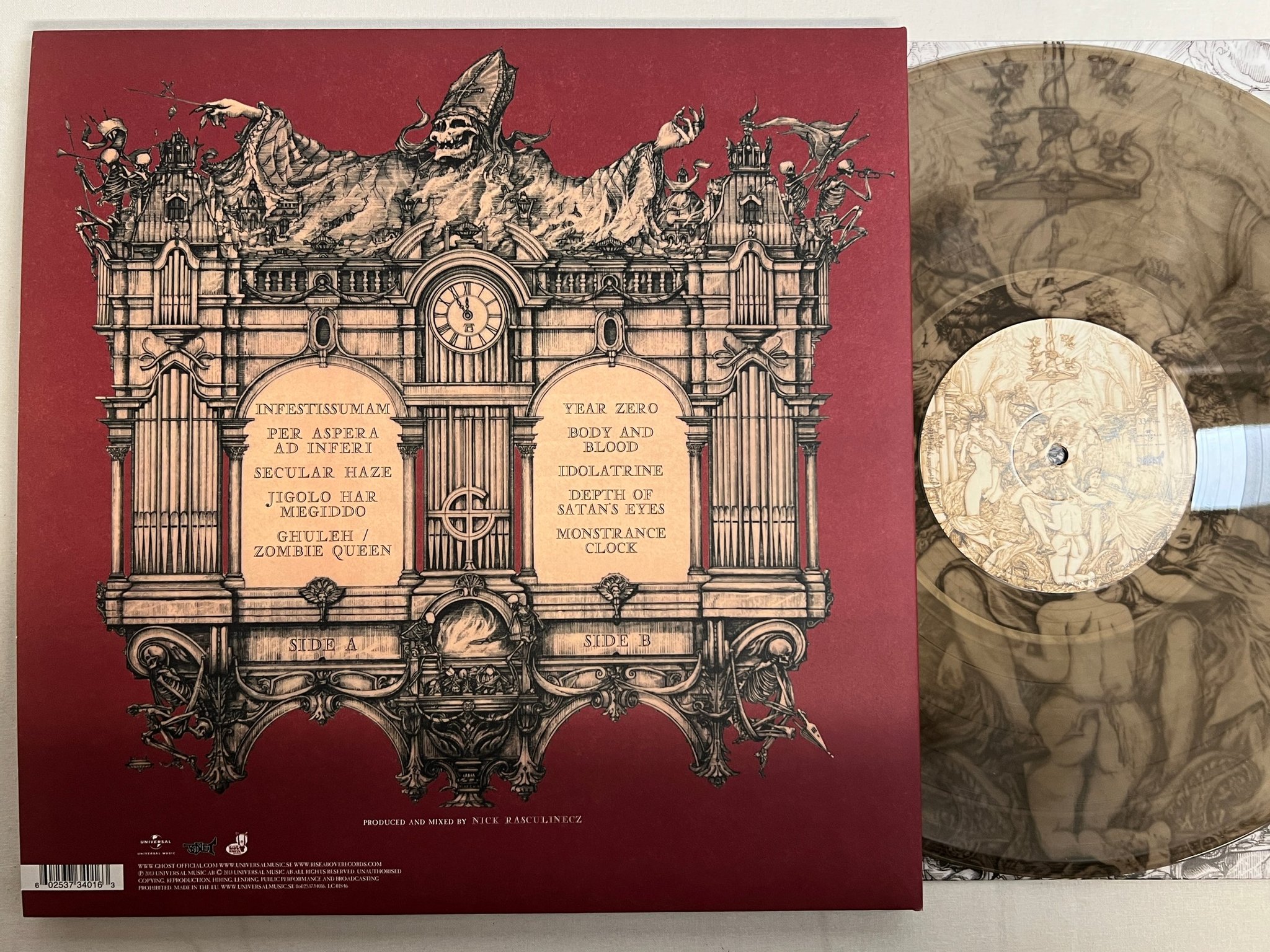 Omslagsbild för skivan GHOST Infestissumam LP Eu UNIVERSAL 602537340163 multicolored translucent