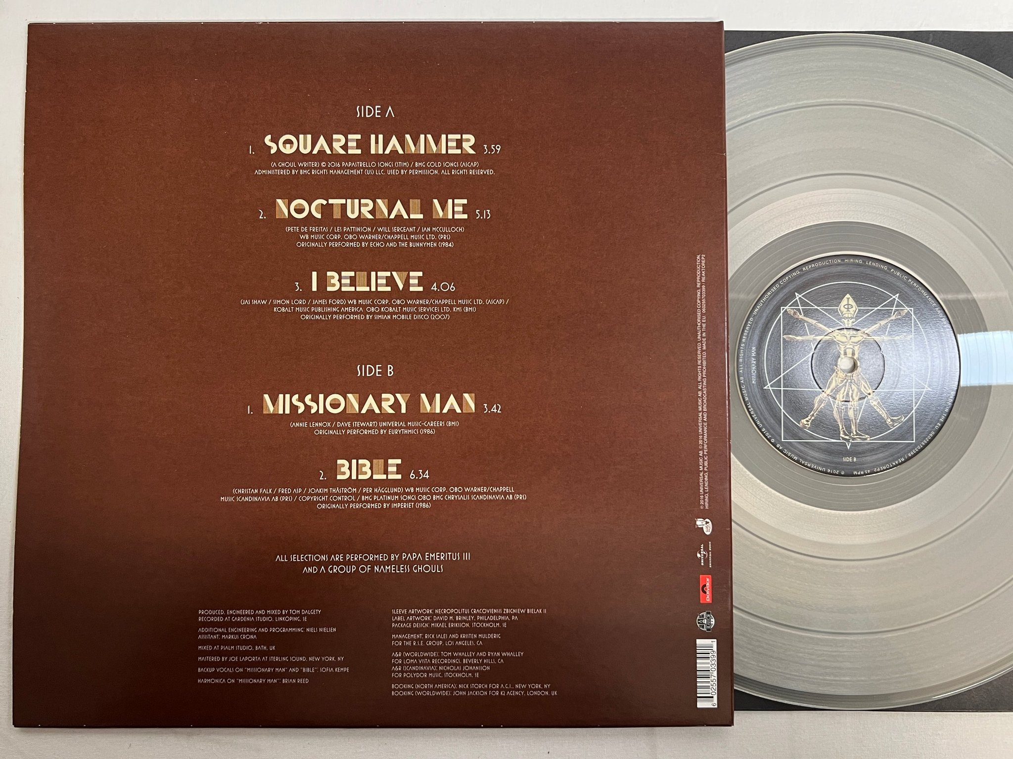 Omslagsbild för skivan GHOST Popestar 12"ep 2016 REAKTOREP2 clear vinyl 