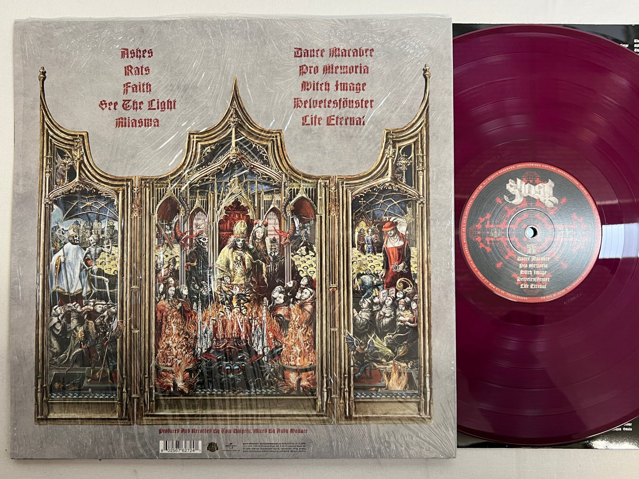 Omslagsbild för skivan GHOST Prequelle LP 2018 REAKTOR 060256762724 Numbered Purple vinyl #736/1000