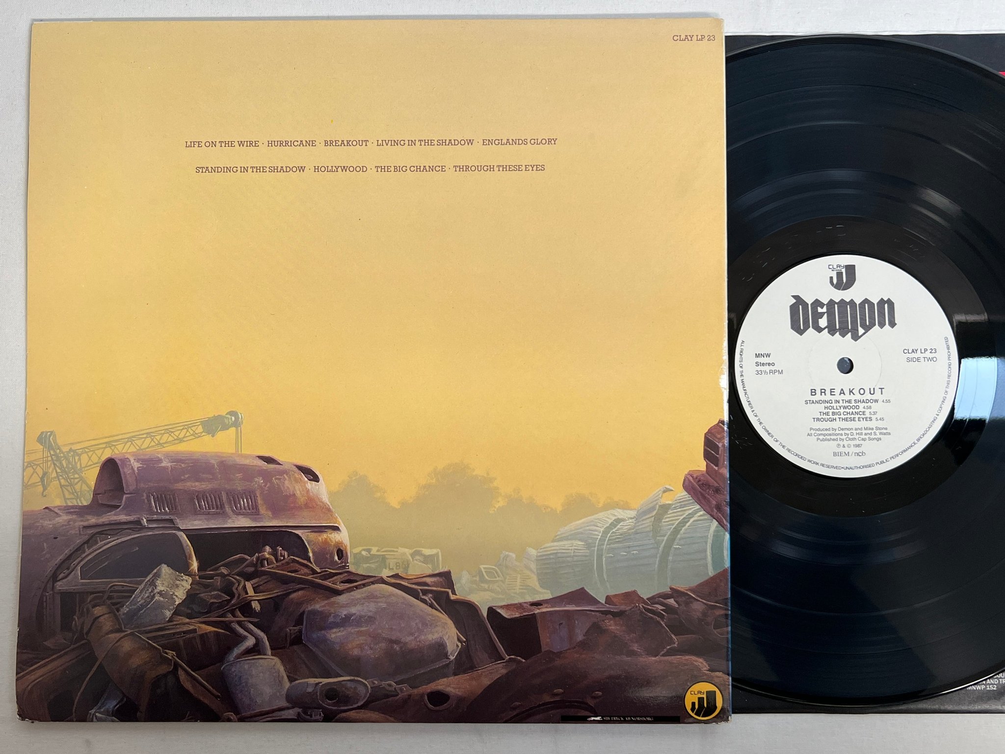 Omslagsbild för skivan DEMON breakout LP -87 Swe CLAY LP 23 metal 