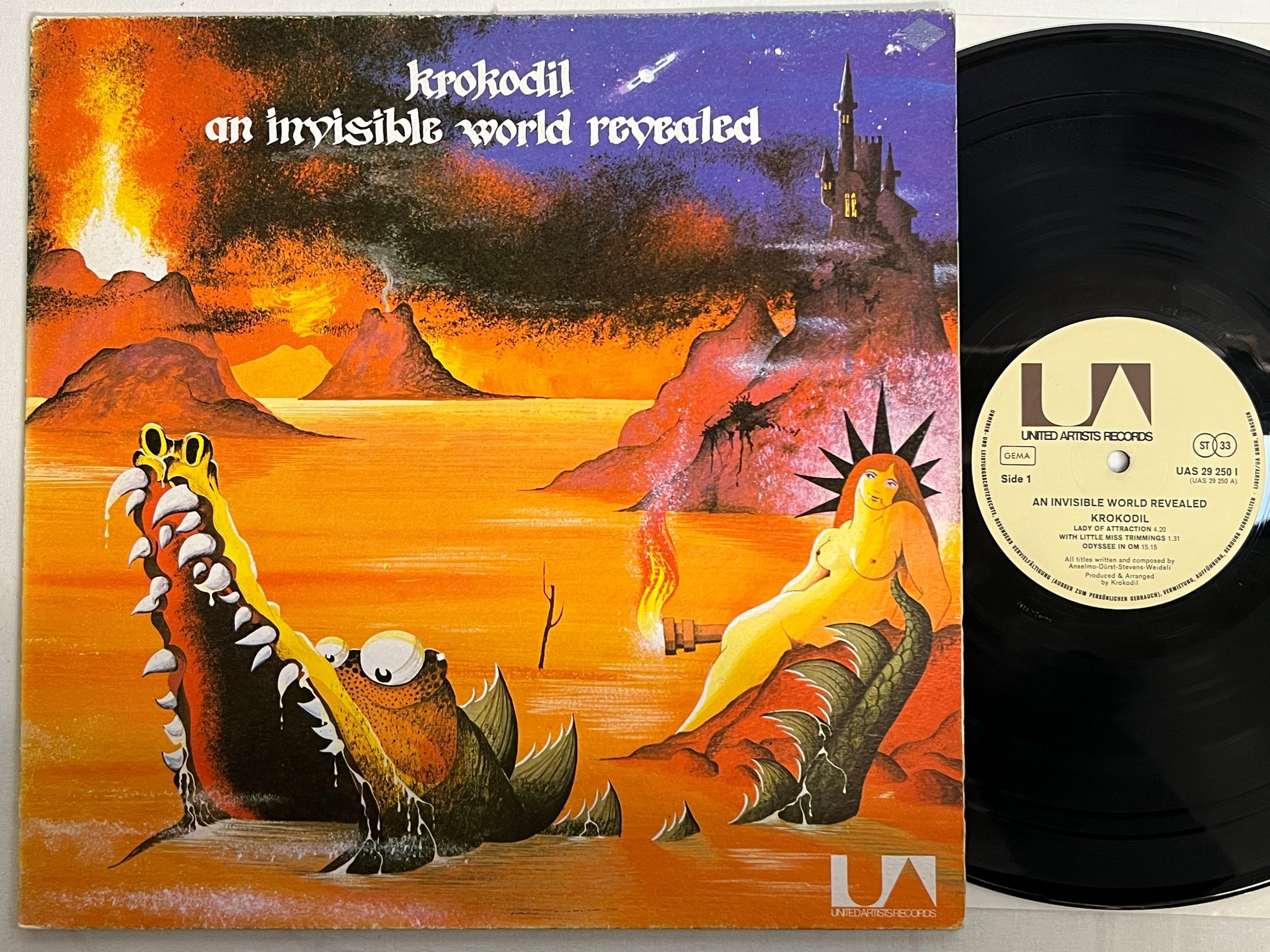Omslagsbild för skivan KROKODIL an invisible world of revealed LP -71 Ger UNITED ARTISTS UAS 29 250 I *