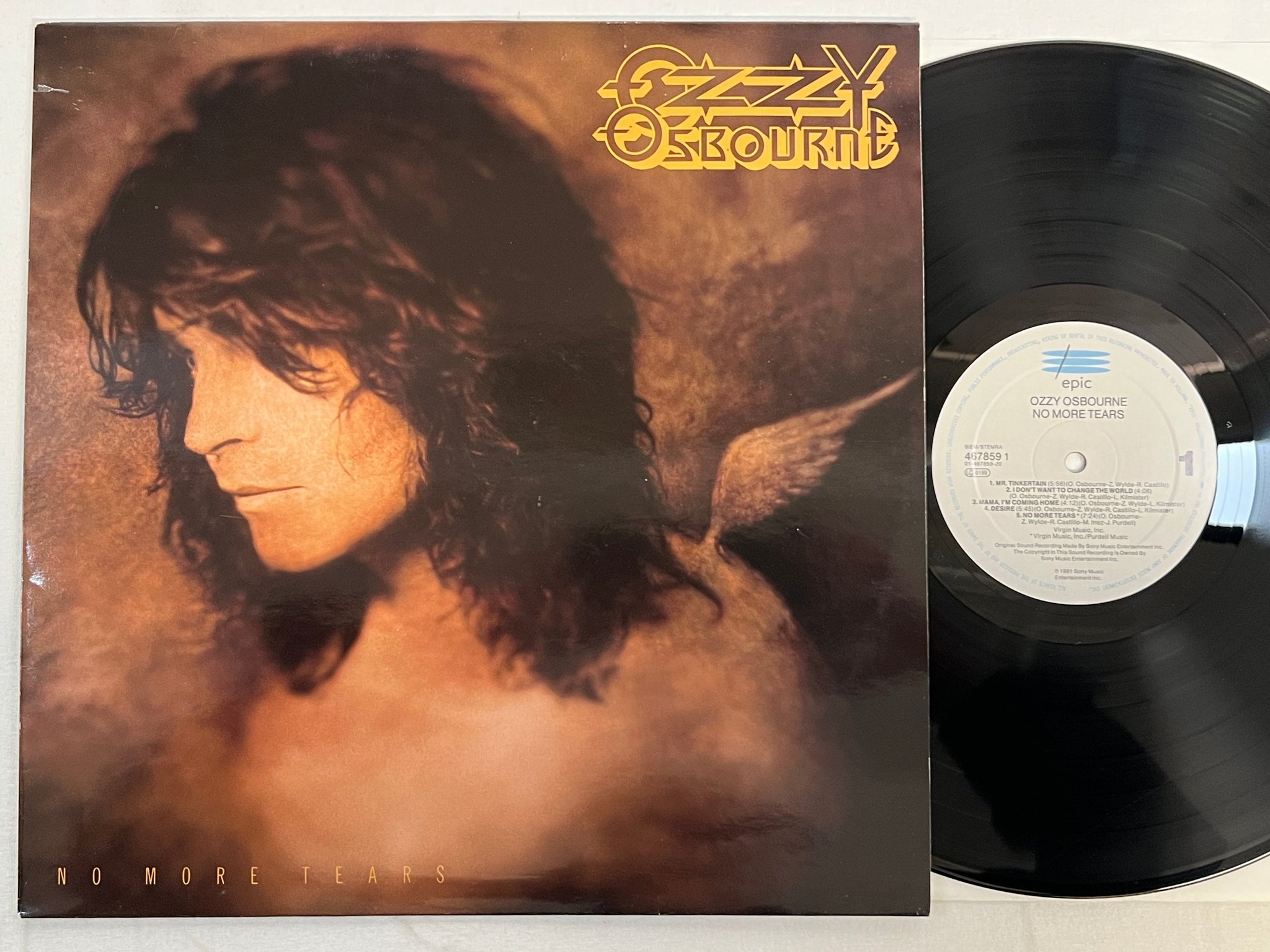 Omslagsbild för skivan OZZY OSBOURNE no more tears LP -91 EPIC EPC 467859 1 ** rare Hard rock **