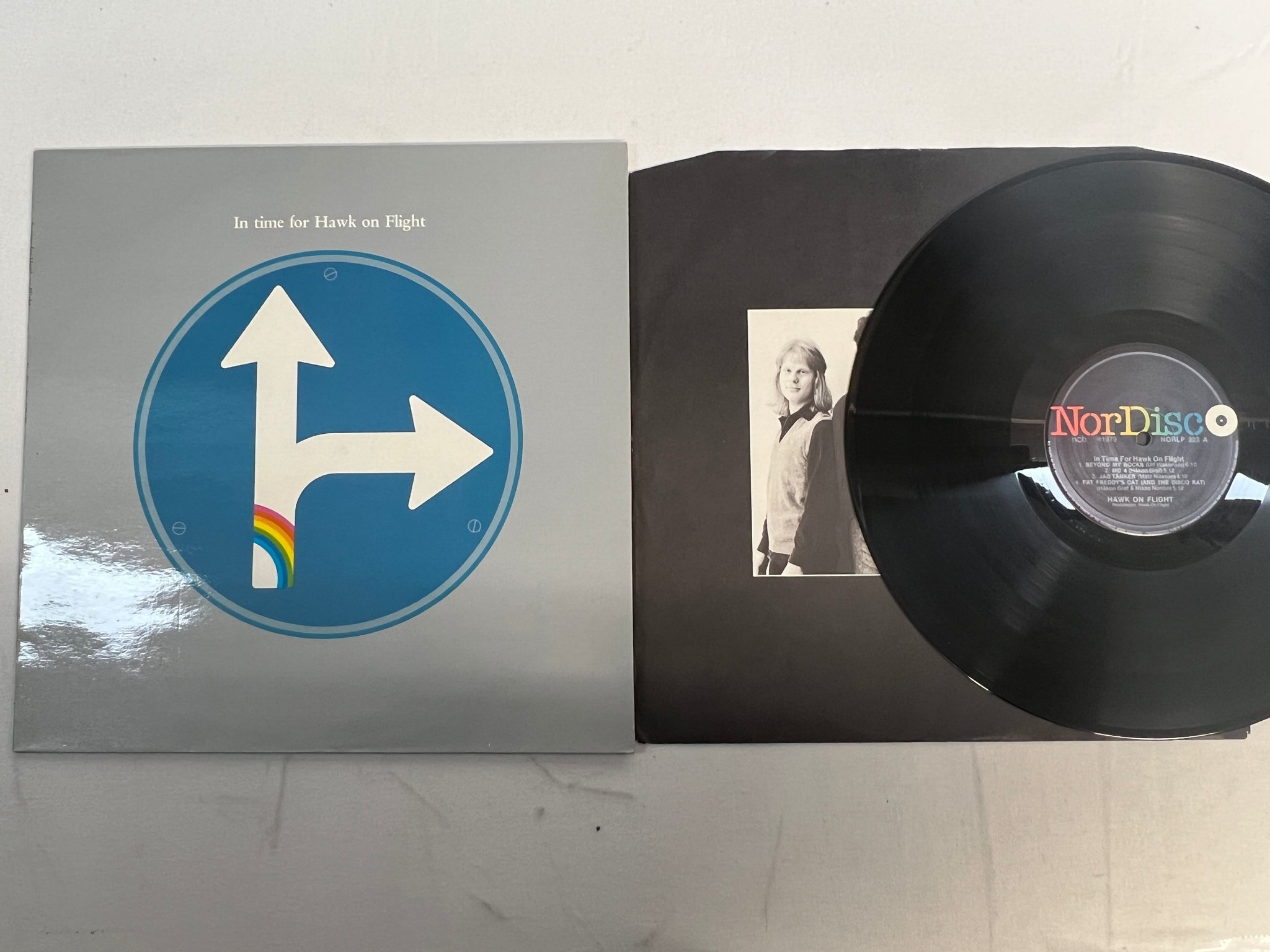 Omslagsbild för skivan HAWK ON FLIGHT in time for ... LP -79 NORDISC NORLP 323 fusion jazz