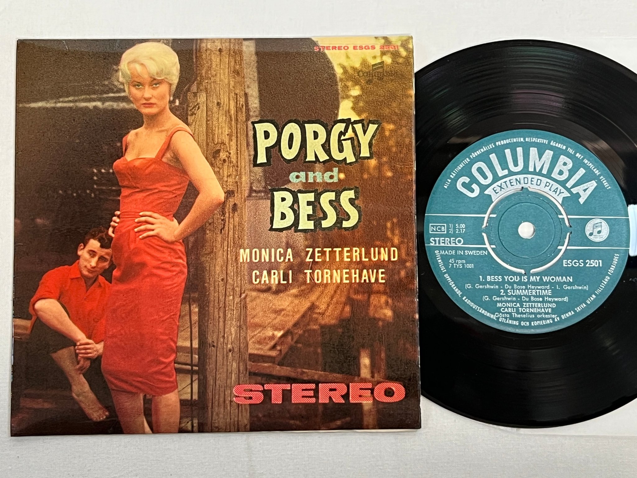 Omslagsbild för skivan MONICA ZETTERLUND Porgy and Bess 7"ep Swe COLUMBIA ESGS 2501 stereo