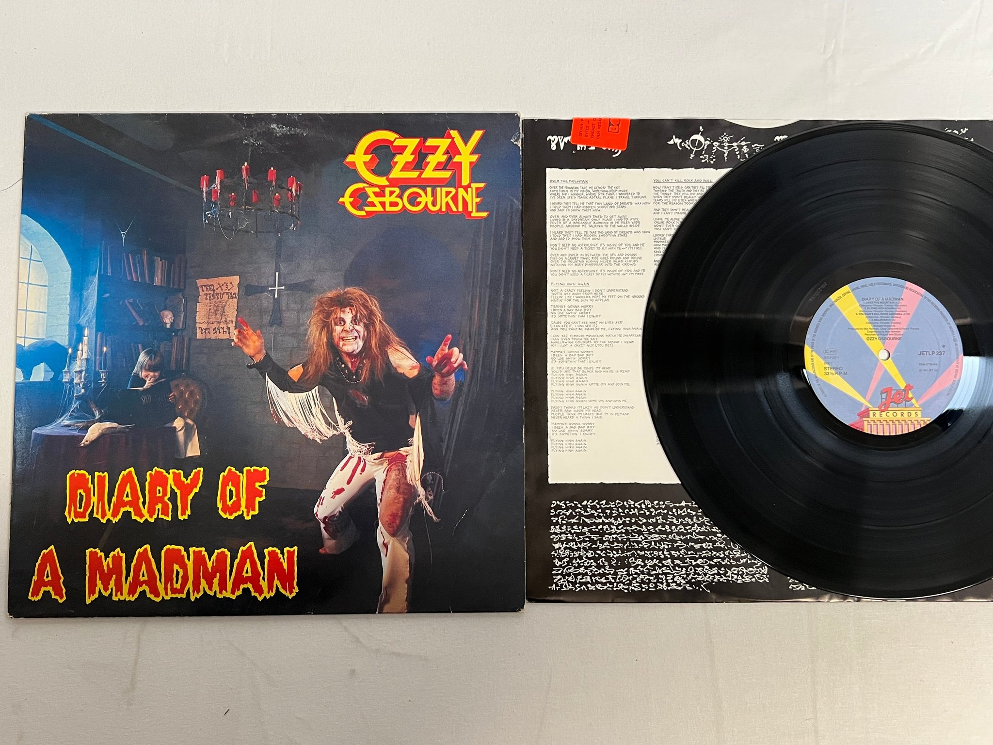 Omslagsbild för skivan OZZY OSBOURNE diary of a madman LP -81 JETLP 237 hard rock