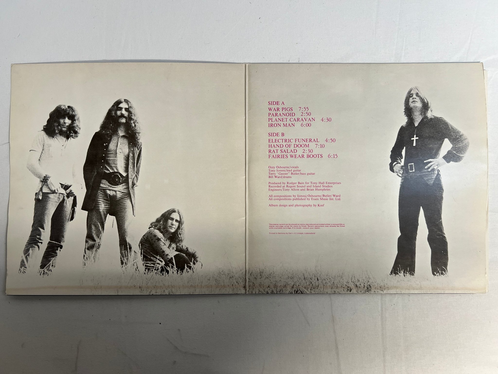 Omslagsbild för skivan BLACK SABBATH paranoid LP Ger VERTIGO 6360 011 swirl 