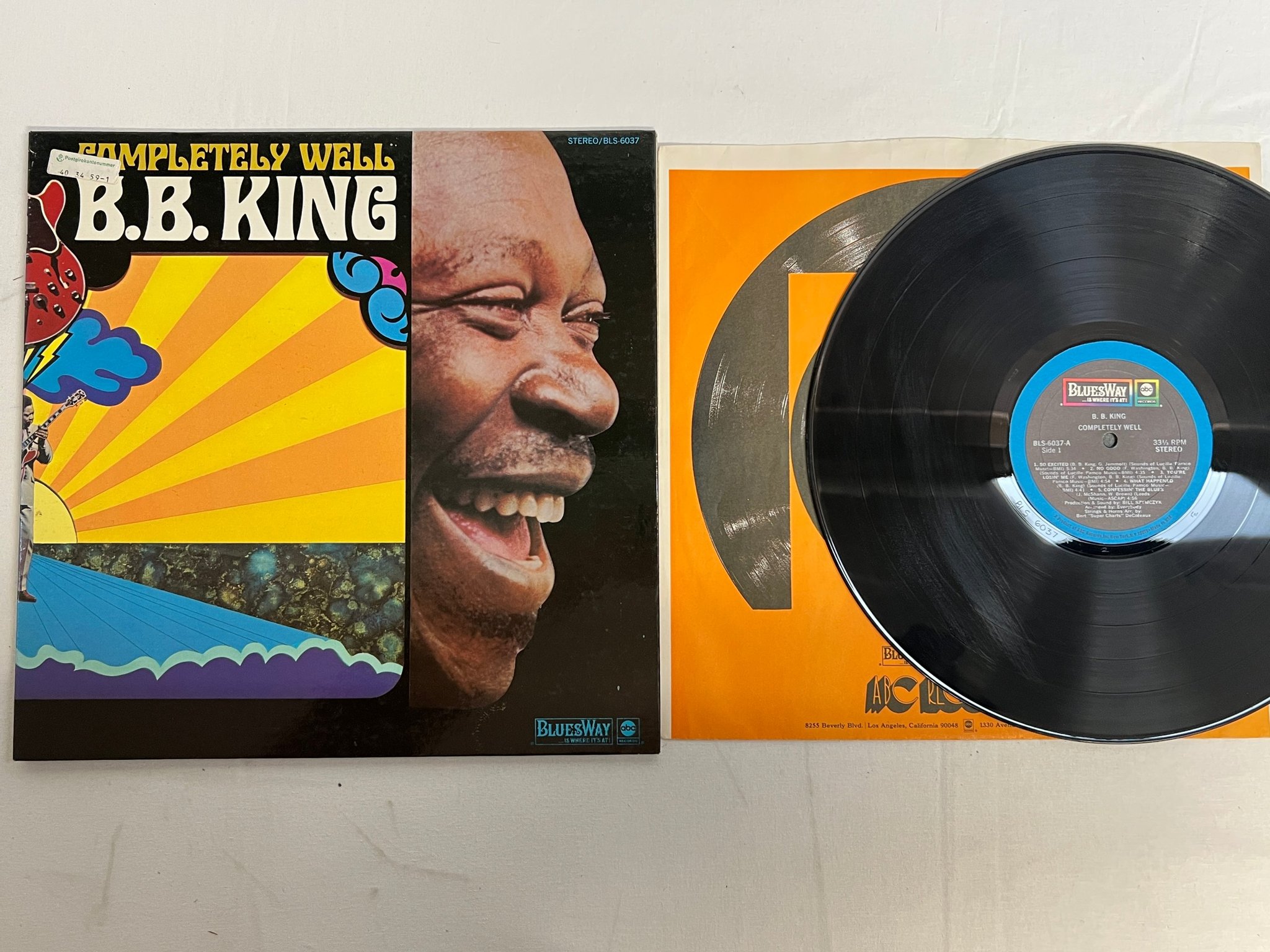 Omslagsbild för skivan B.B. KING completely well LP -69 US BLUESWAY BLS-6037 electric blues
