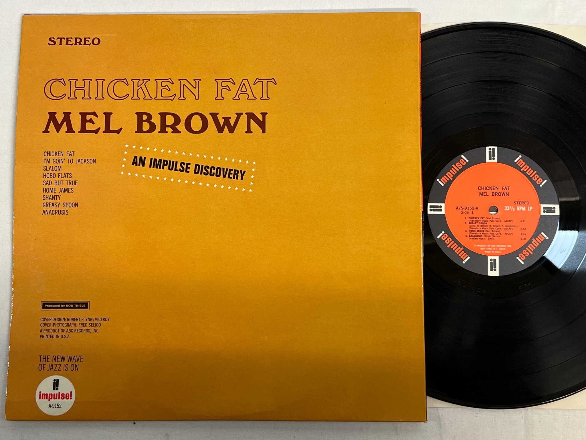 Omslagsbild för skivan MEL BROWN chicken fat LP -67 US IMPULSE A/S-9152 